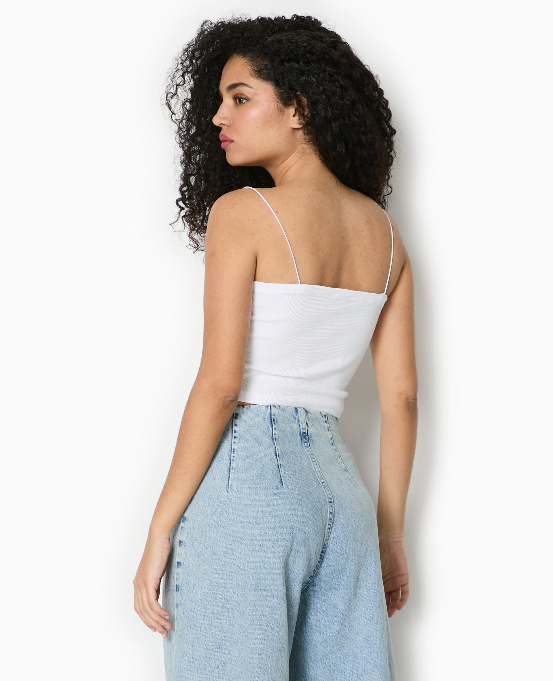 Top bandeau court avec bretelles fines
