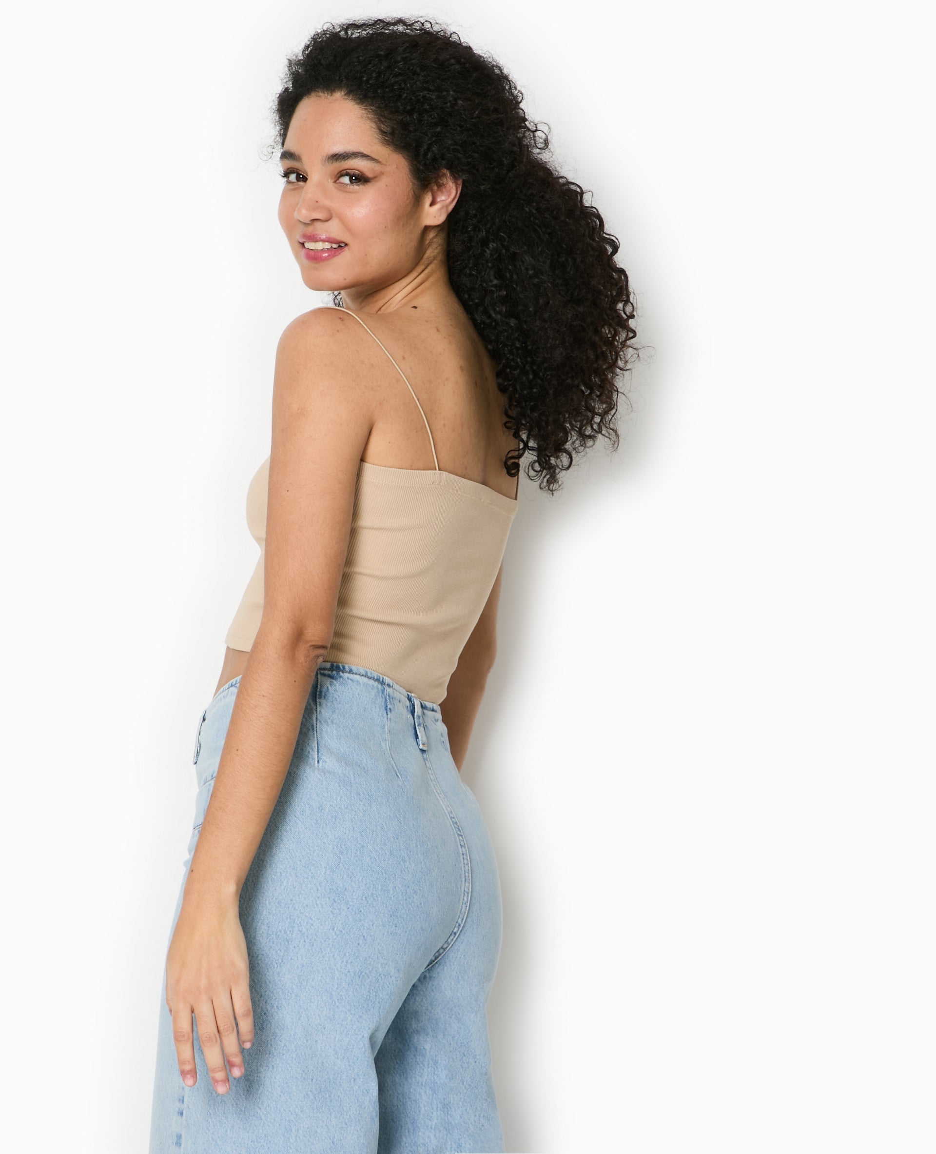 Top bandeau court avec bretelles fines