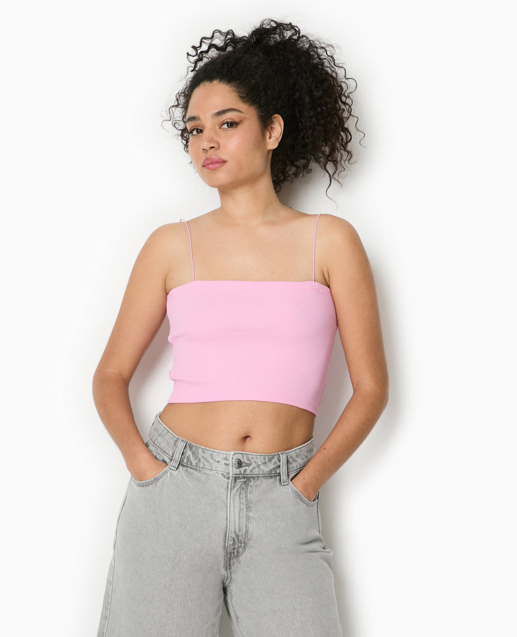 Top bandeau court avec bretelles fines