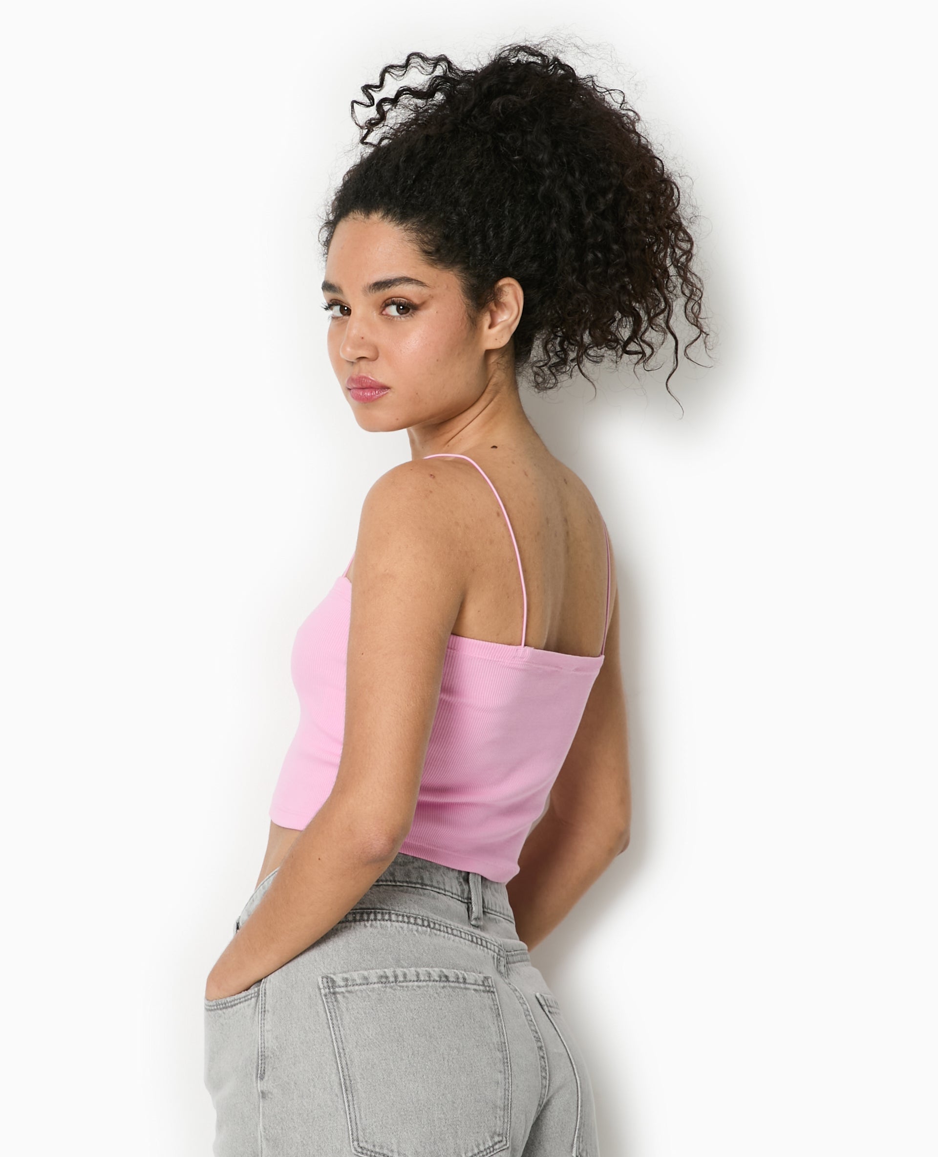 Top bandeau court avec bretelles fines