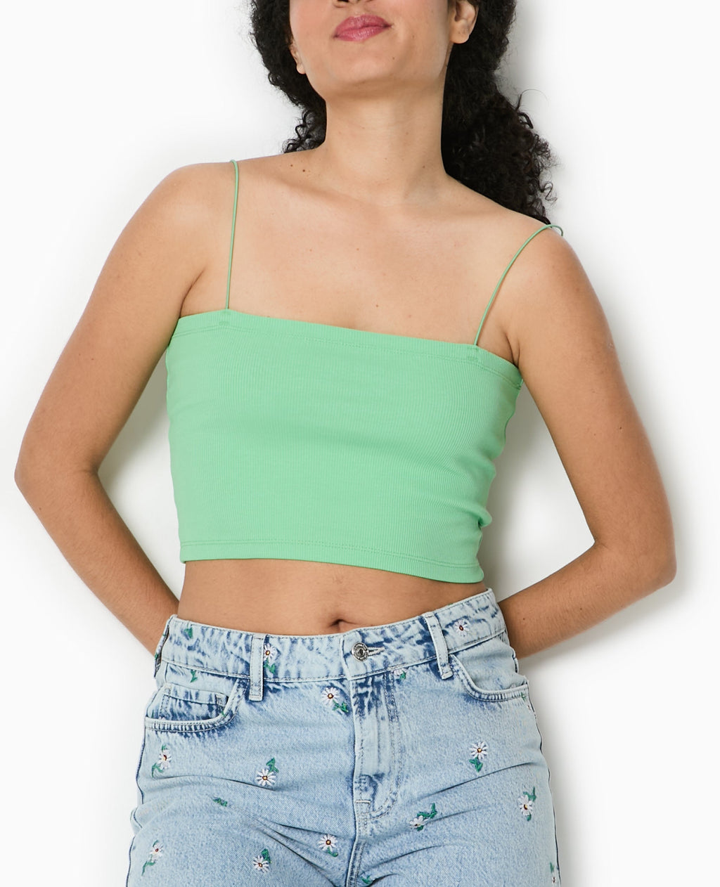 Top bandeau court avec bretelles fines