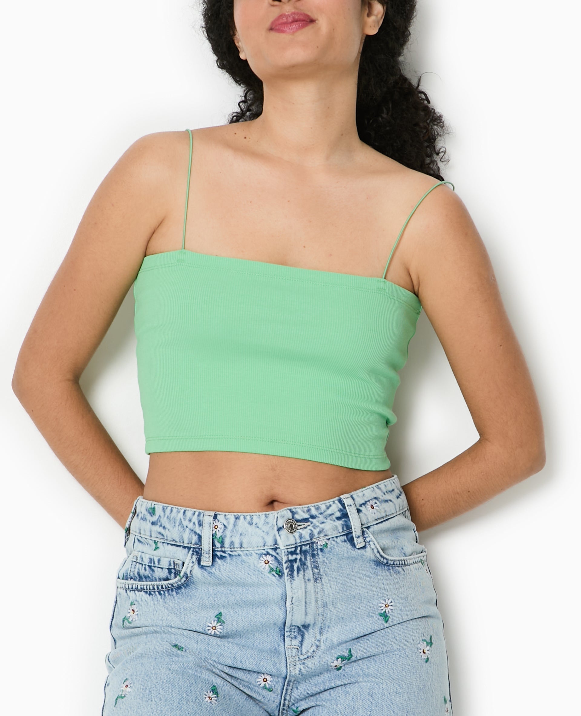 Top bandeau court avec bretelles fines
