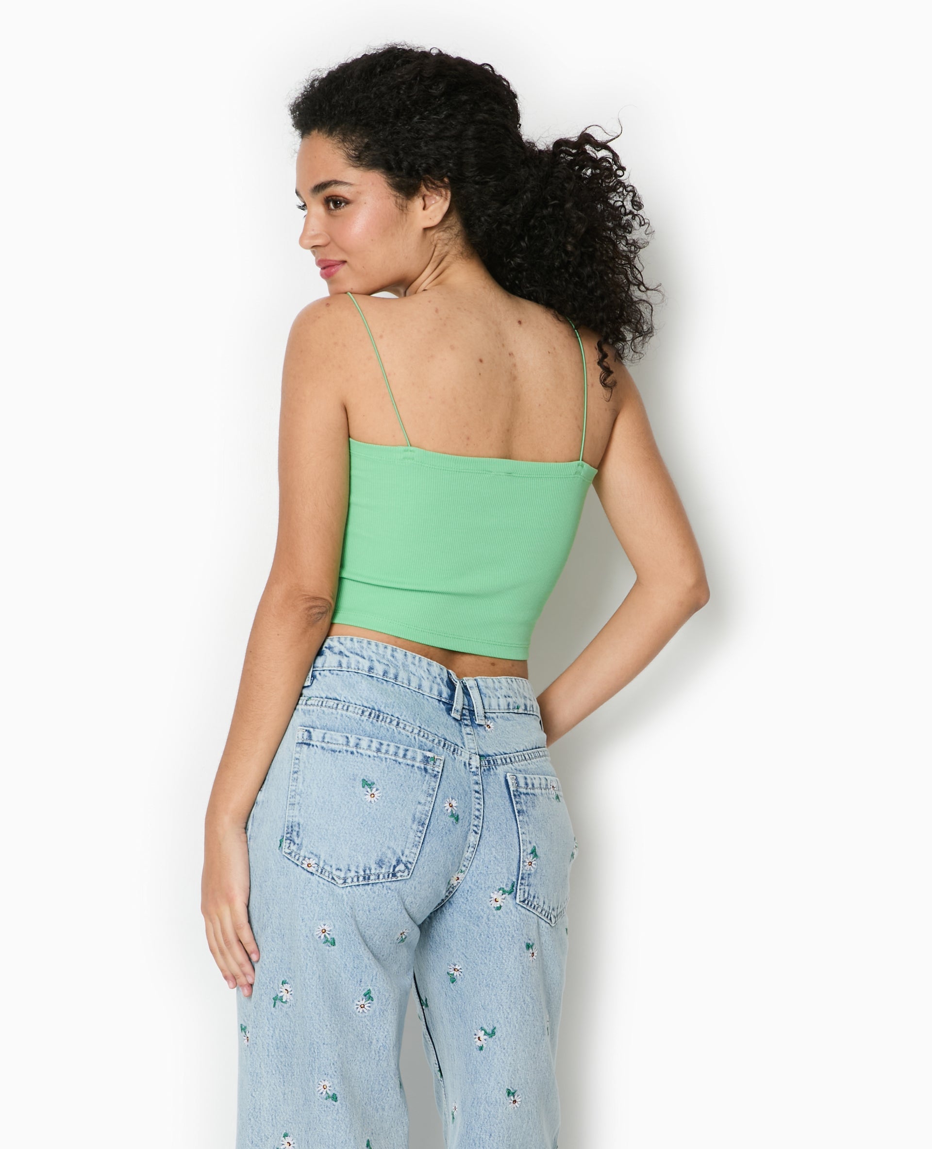Top bandeau court avec bretelles fines