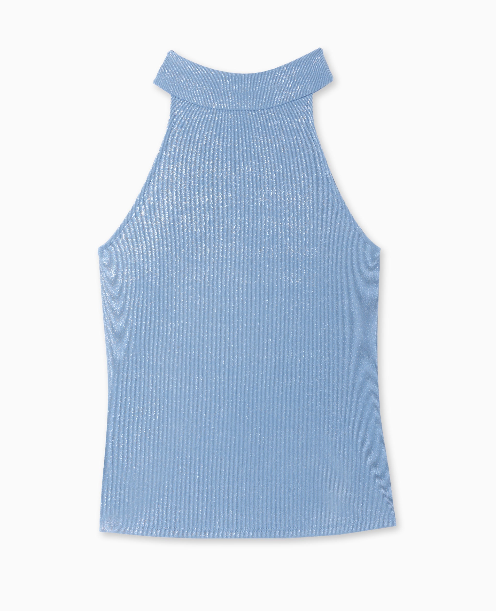 Top sans manches col montant avec lurex