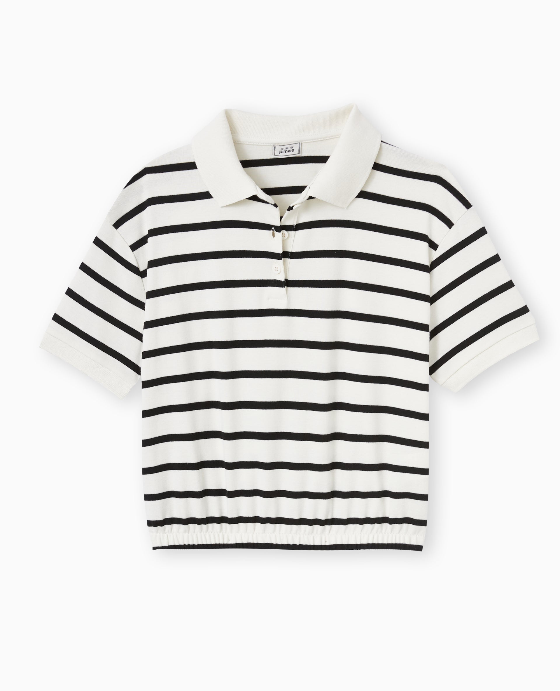 Polo rayé avec base élastiquée