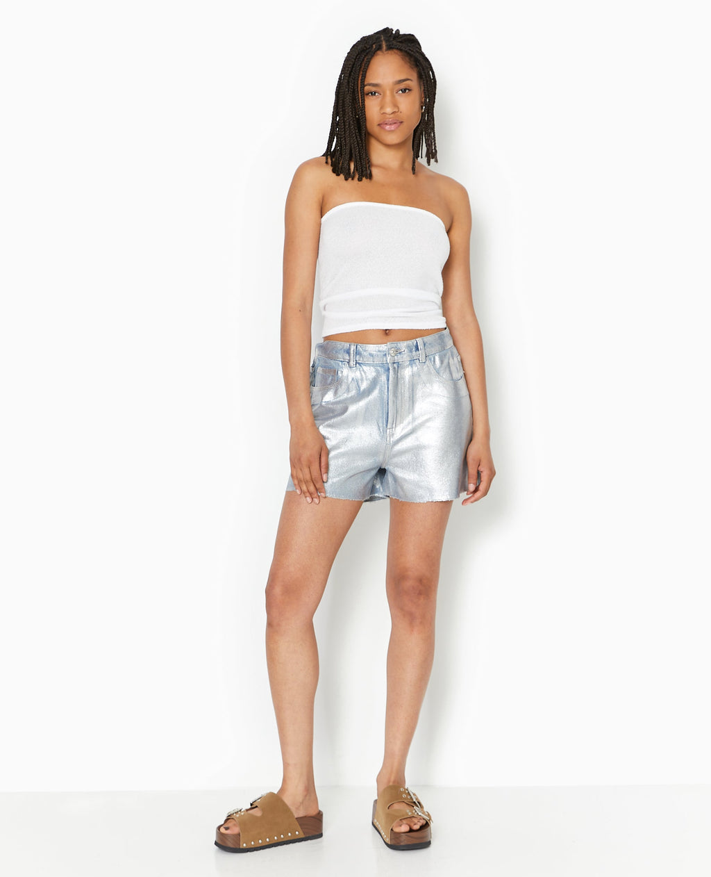 Top bustier bandeau en maille