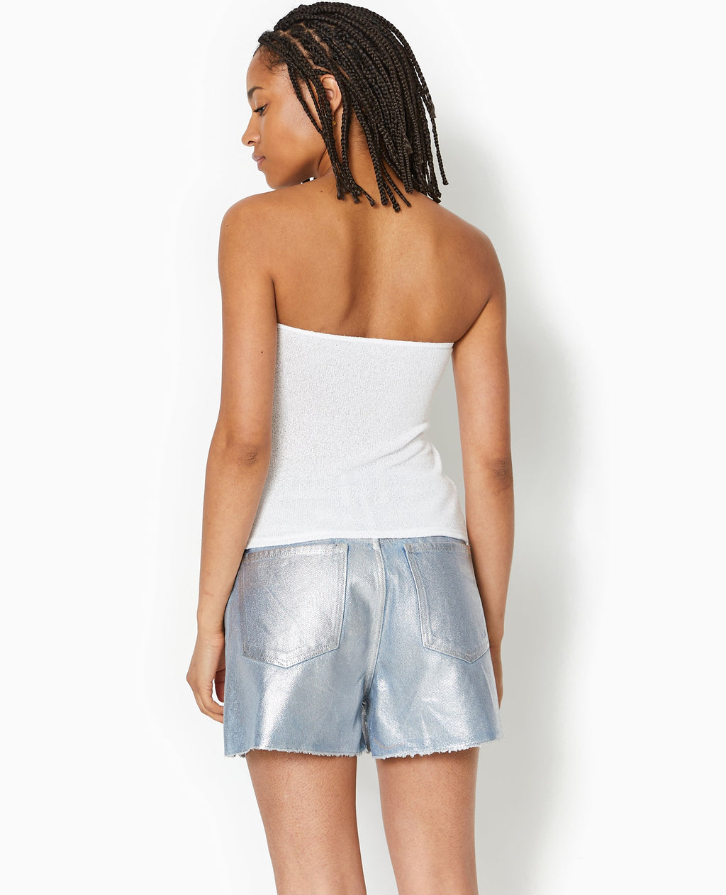 Top bustier bandeau en maille