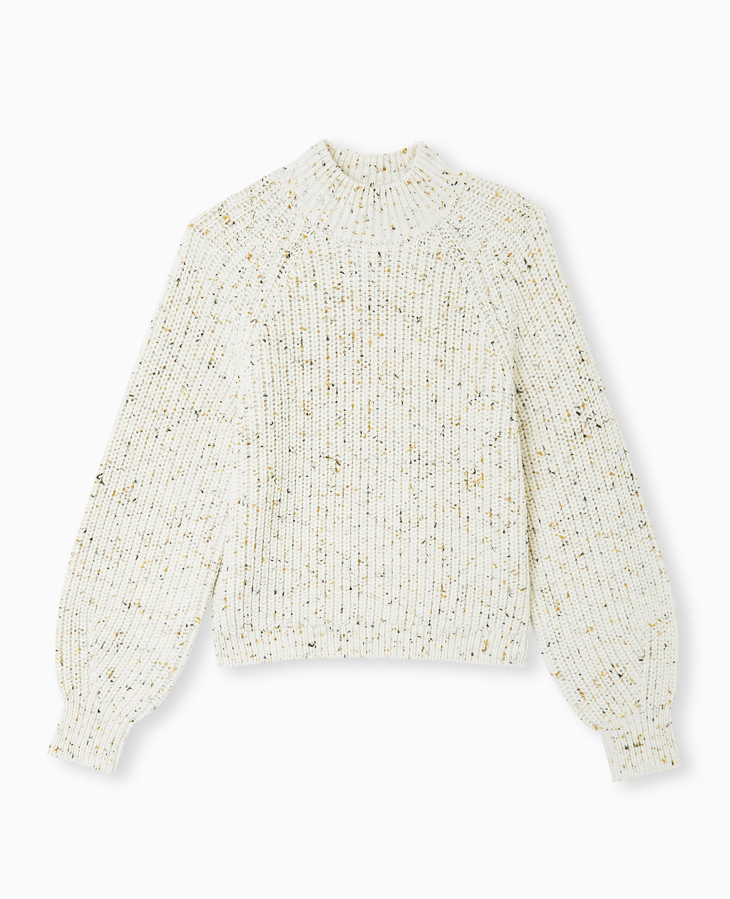 Pull col montant en maille moulinée