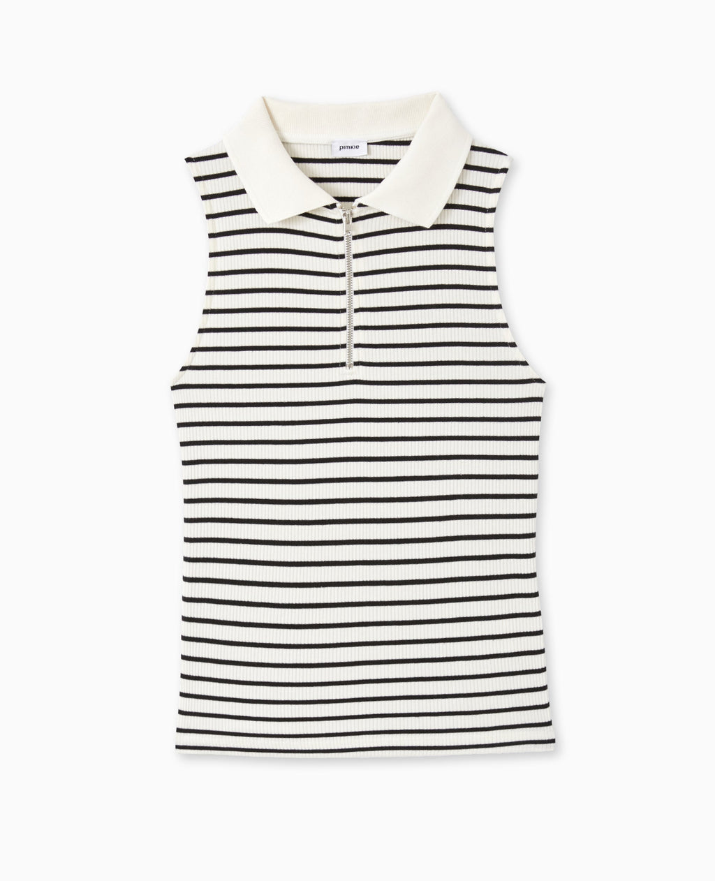 Top zippé sans manches avec col polo