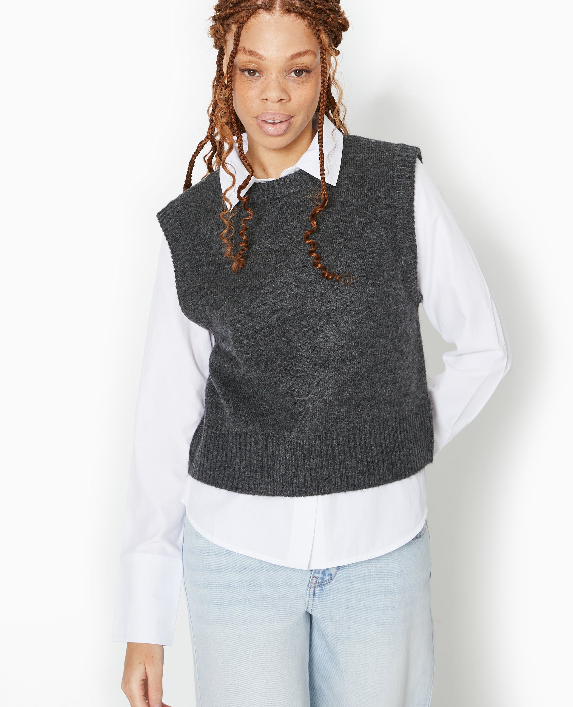 Pull sans manches avec laine