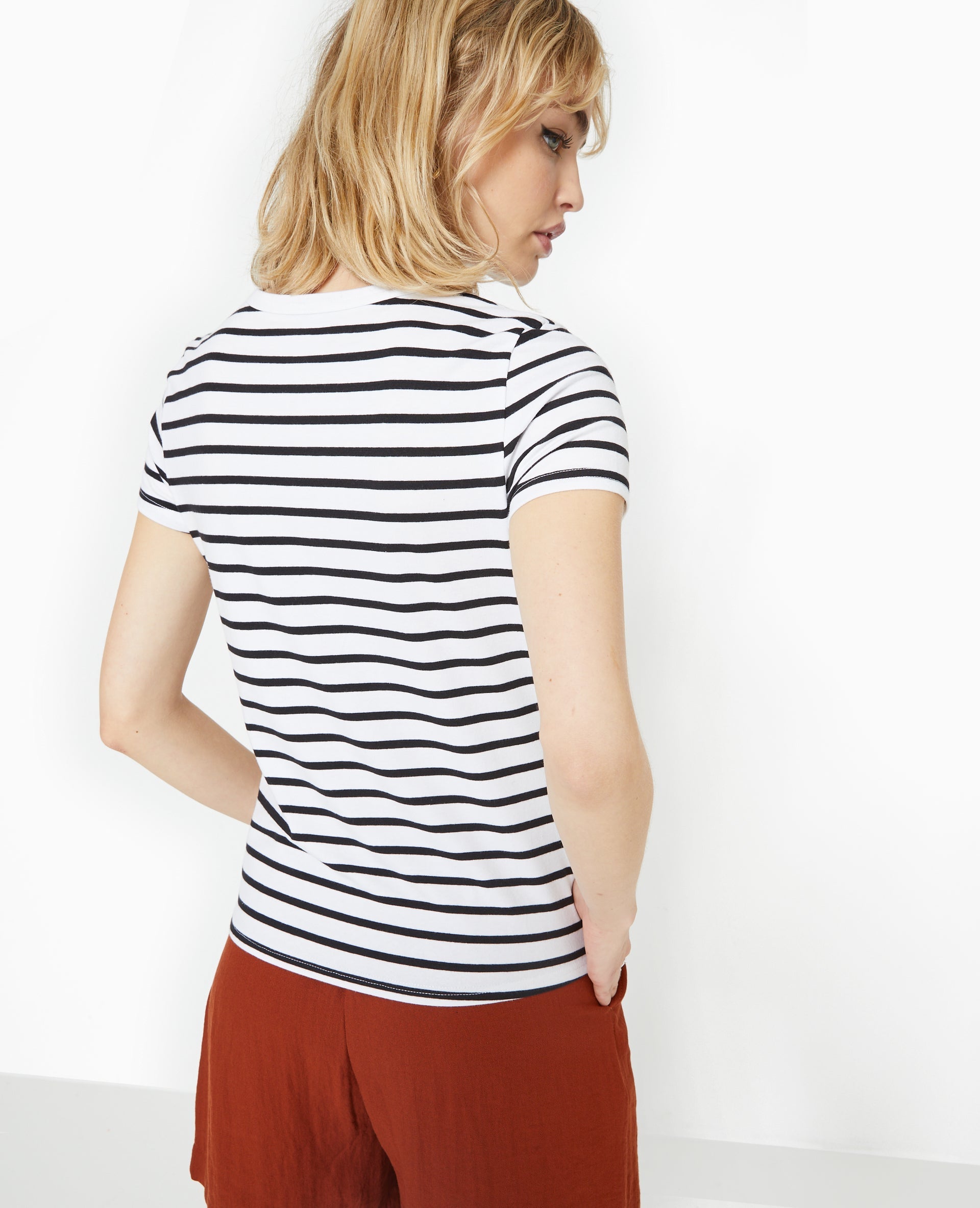 T-shirt ajusté rayé