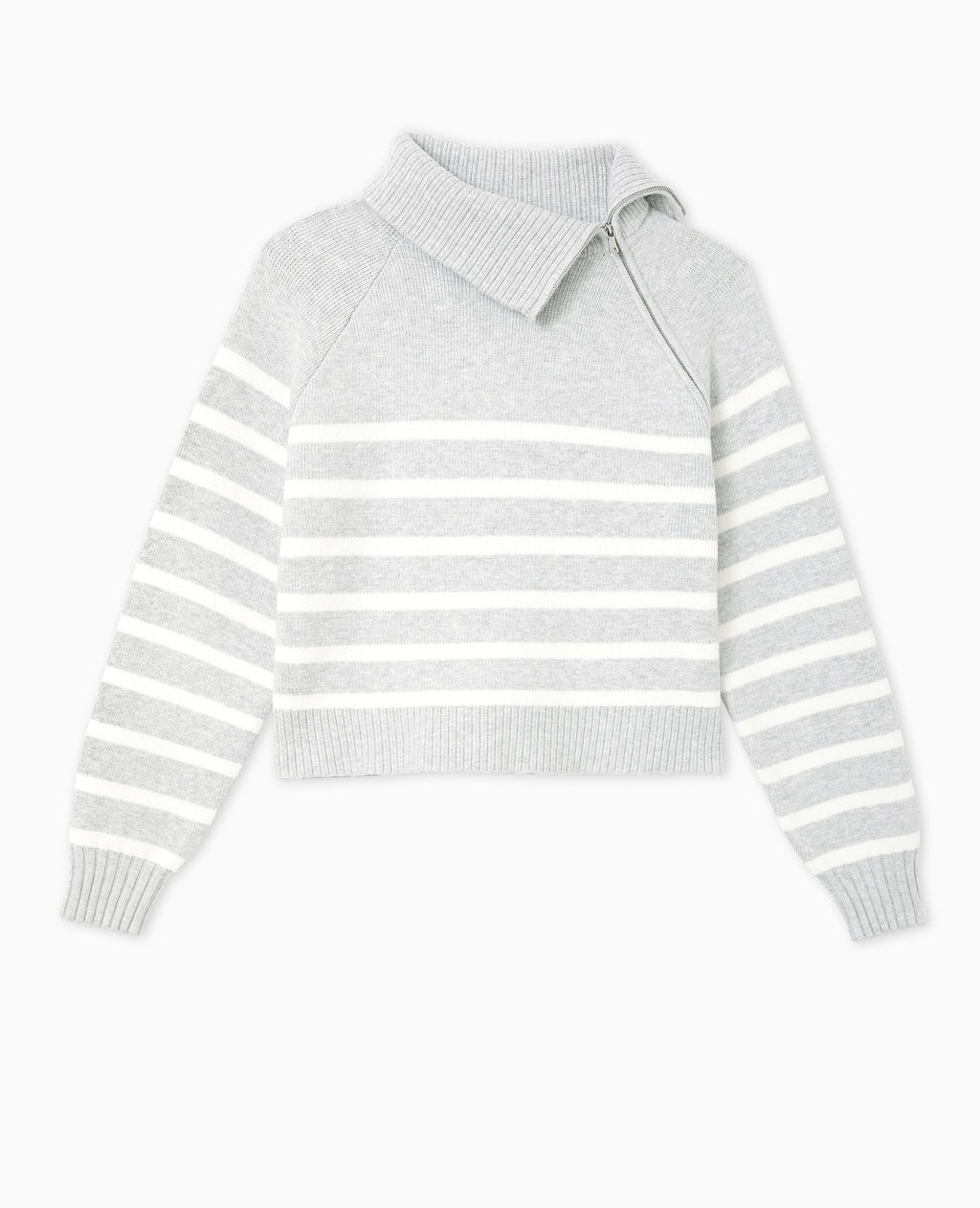 Pull rayé avec col camionneur asymétrique