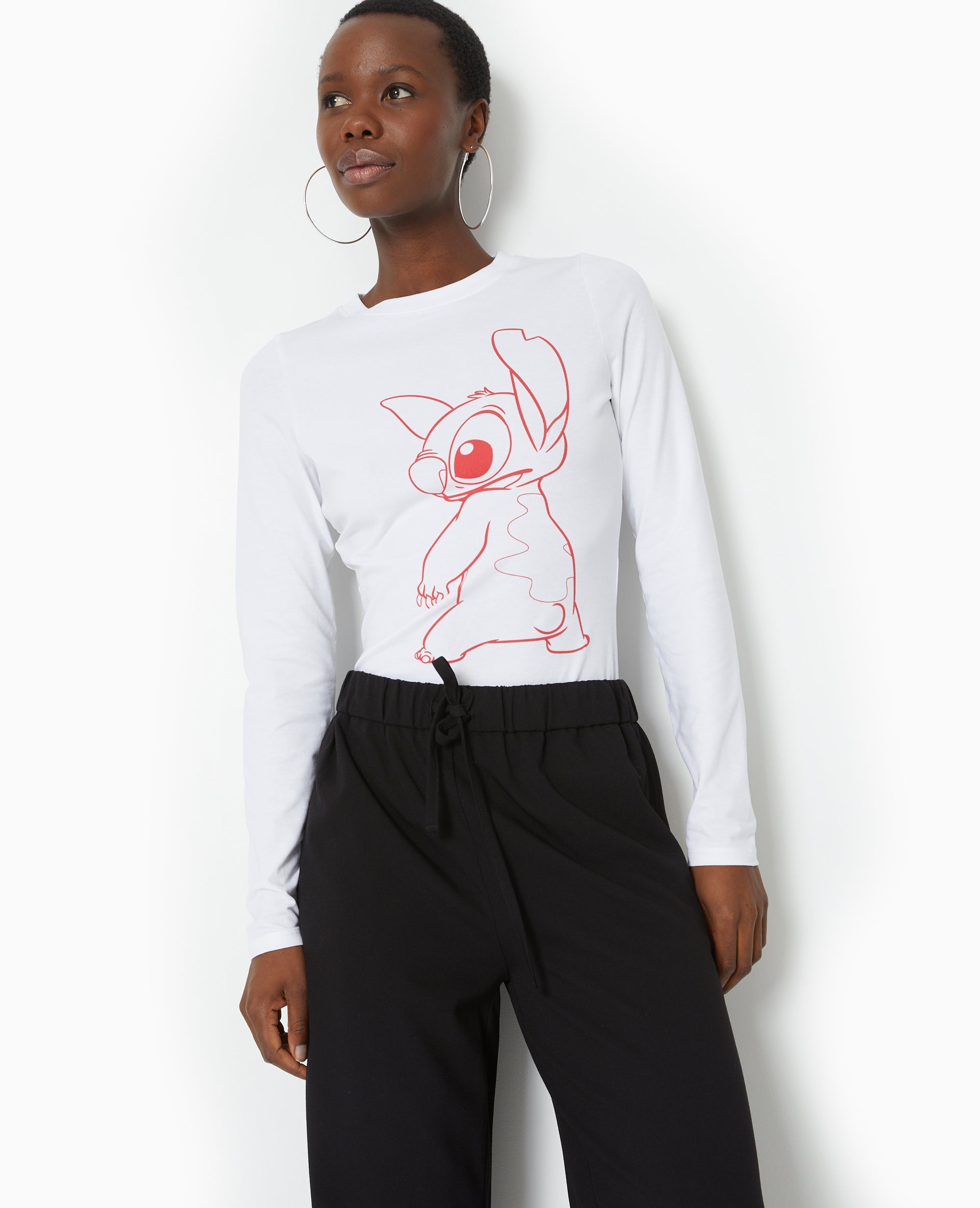 T-shirt manches longues avec print STITCH