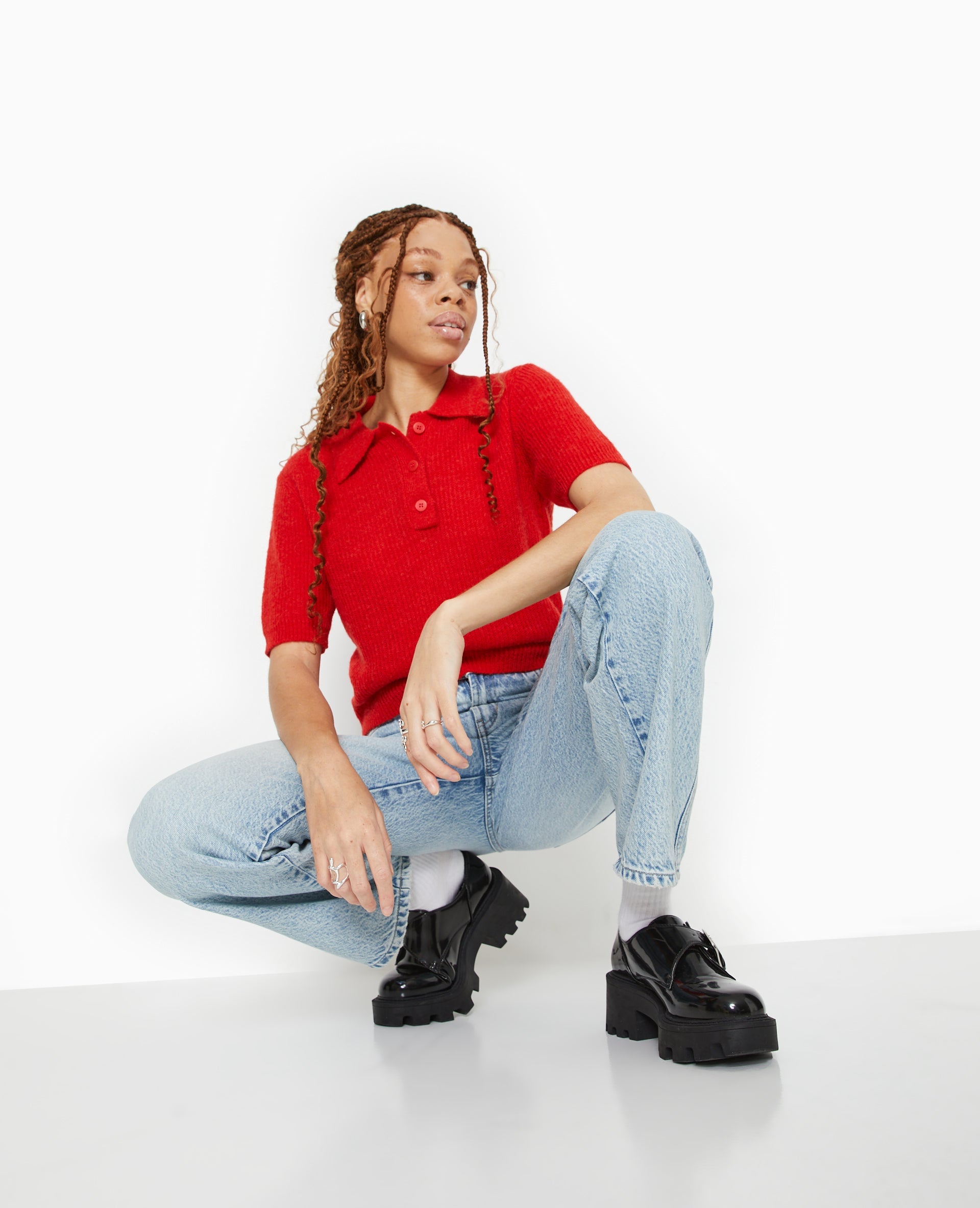 Pull col polo en maille légère