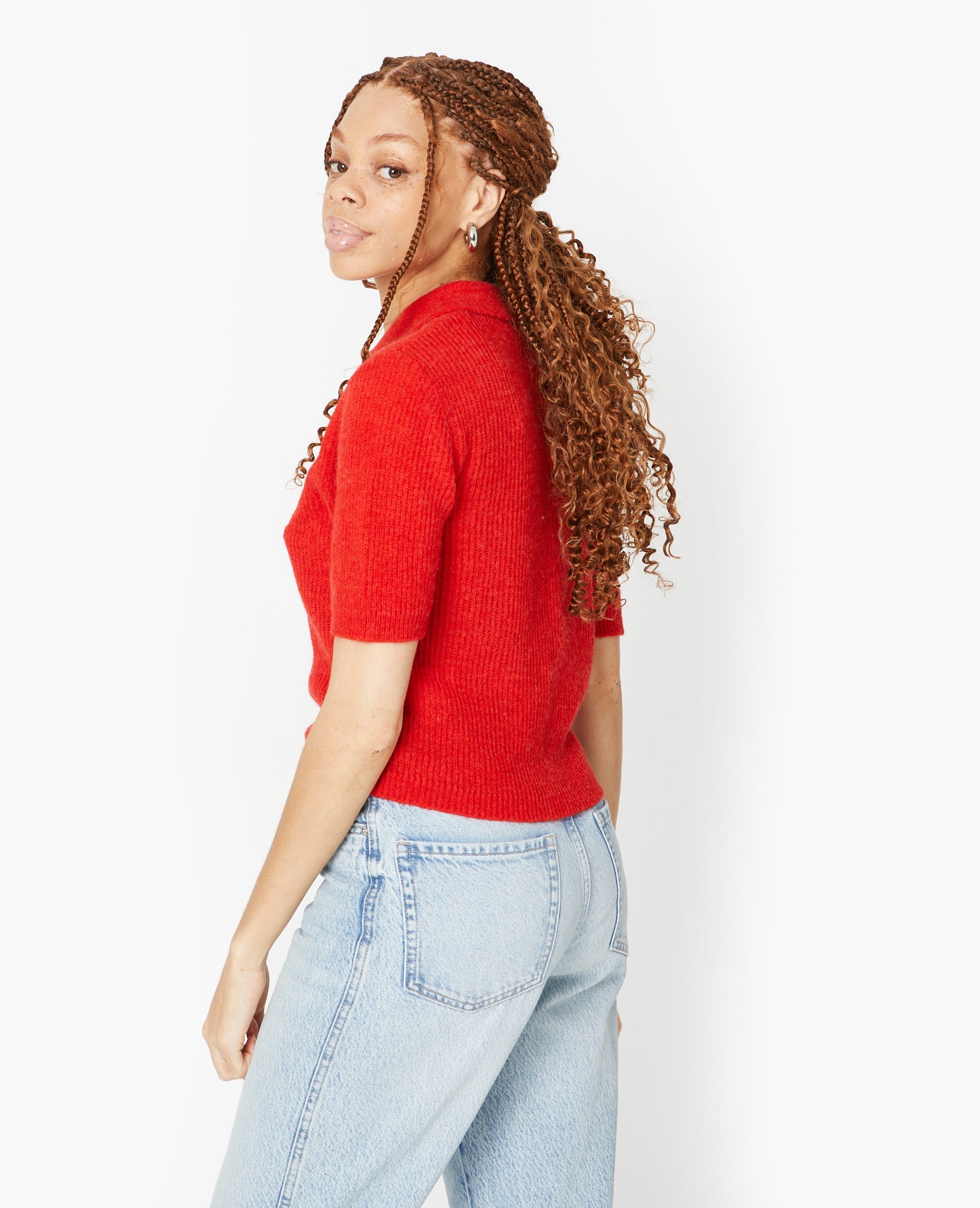 Pull col polo en maille légère