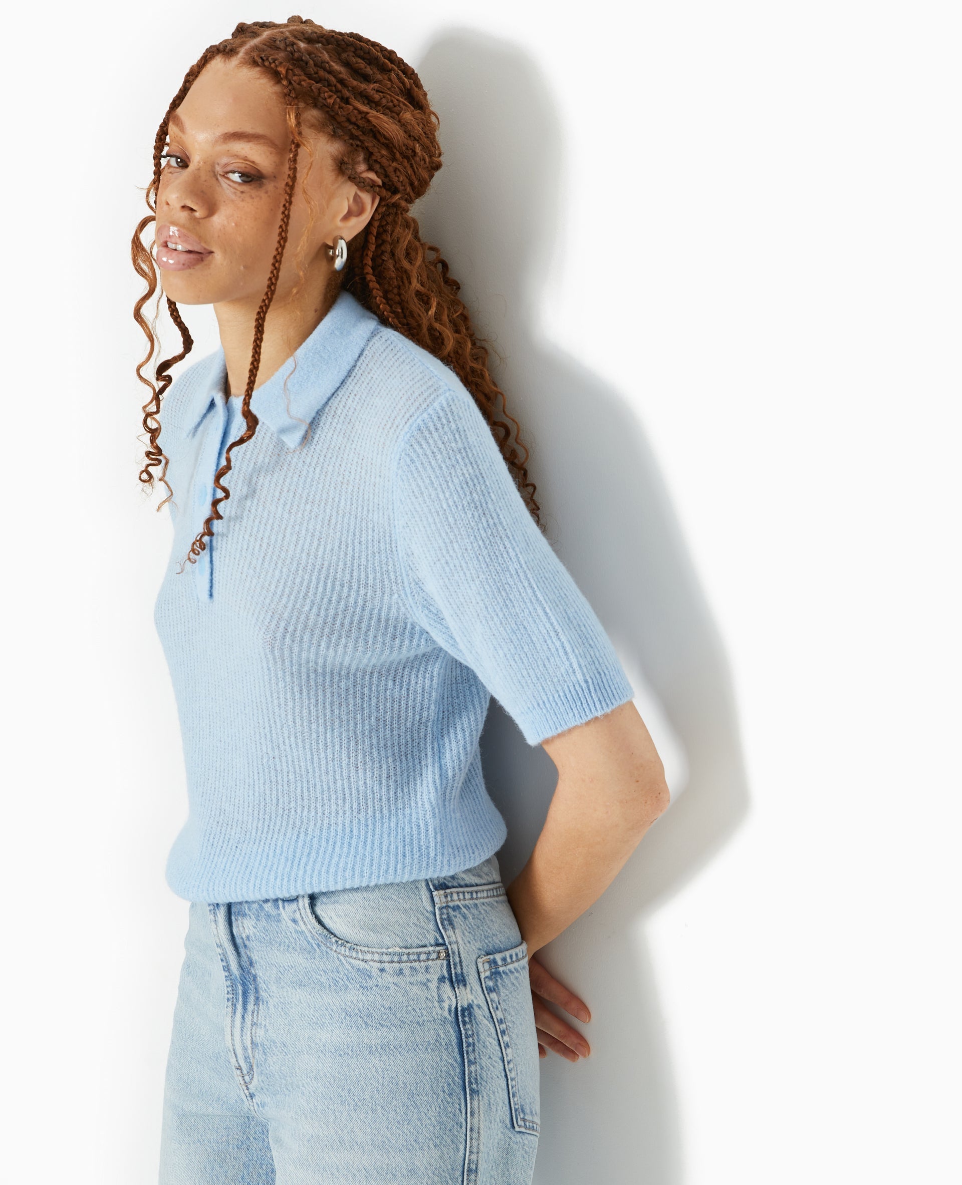 Pull col polo en maille légère