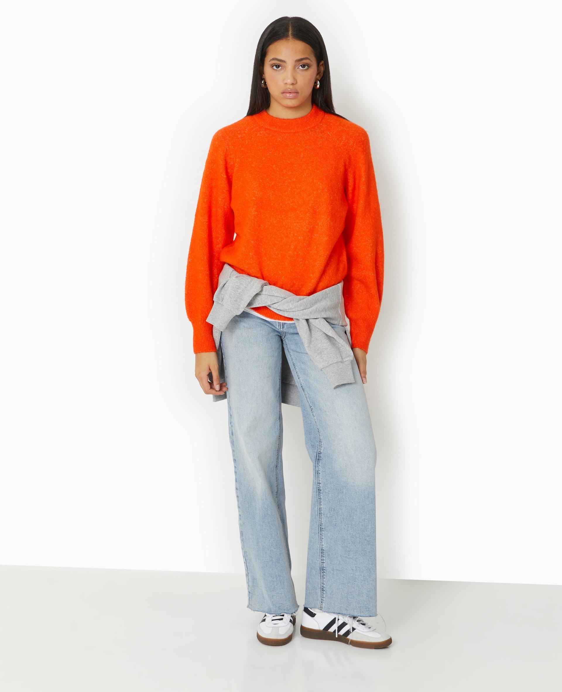 Pull oversize col rond manches raglan