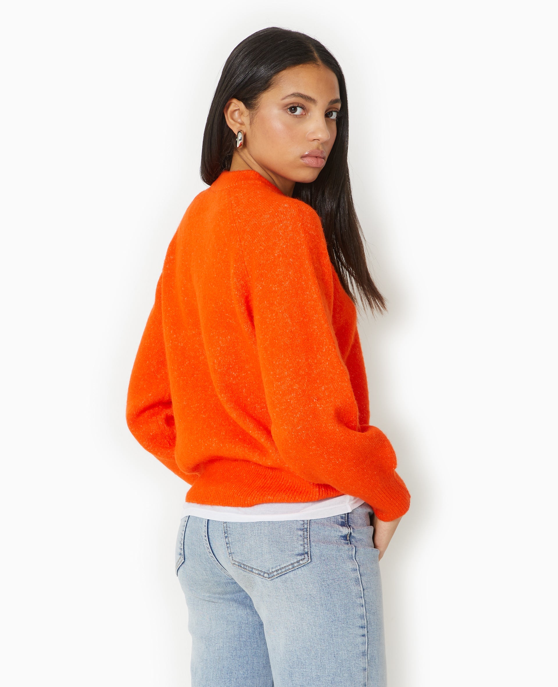 Pull oversize col rond manches raglan