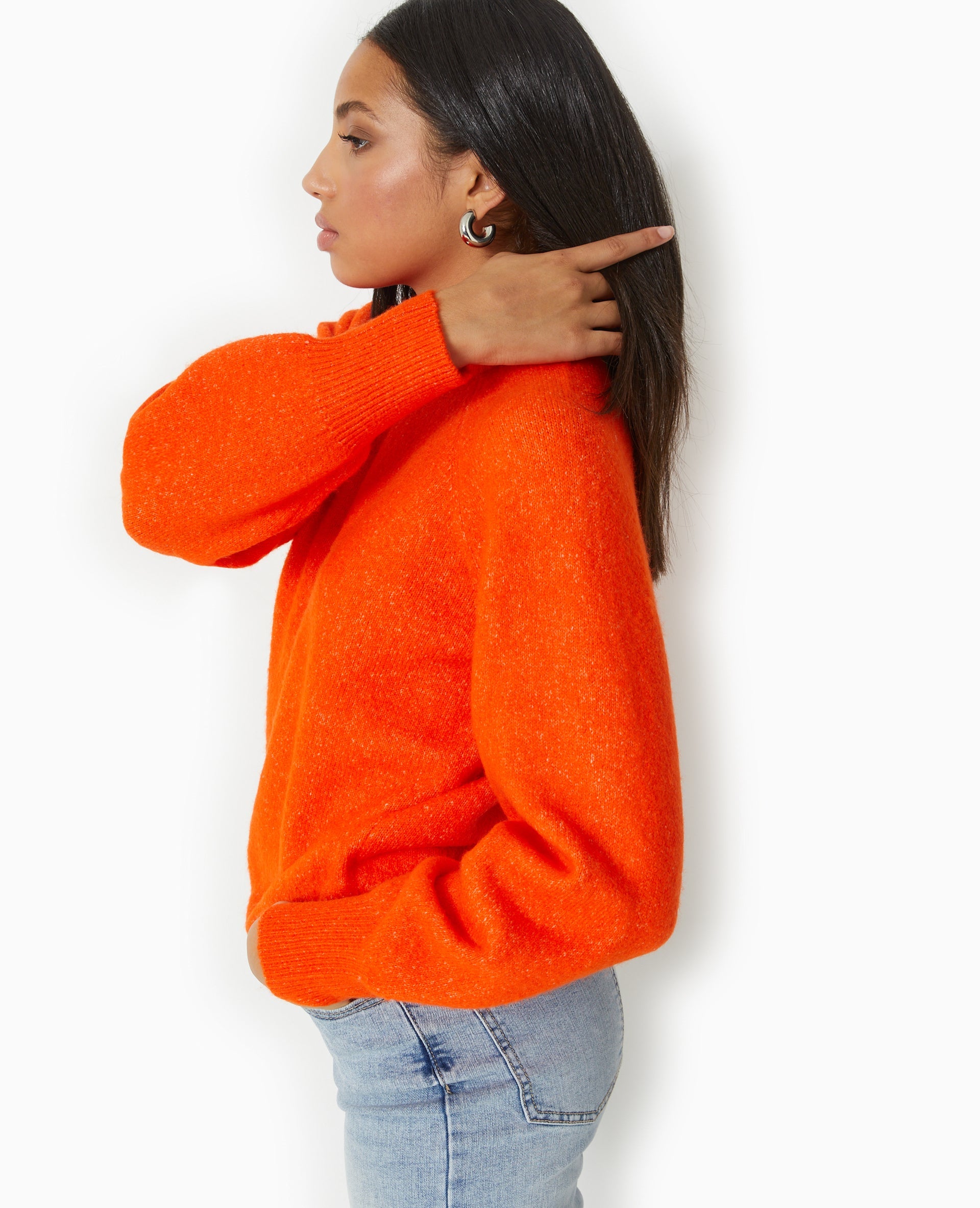 Pull oversize col rond manches raglan