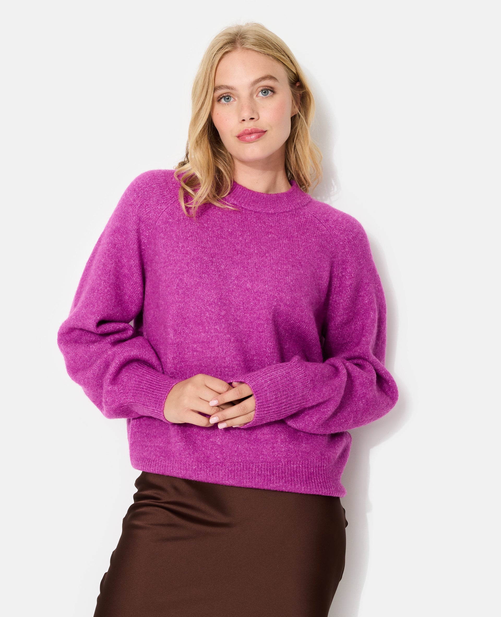 Pull oversize col rond manches raglan
