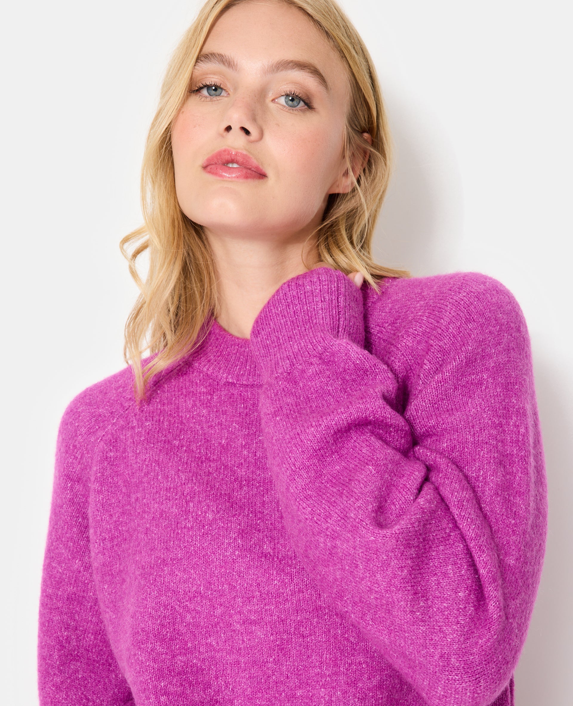 Pull oversize col rond manches raglan