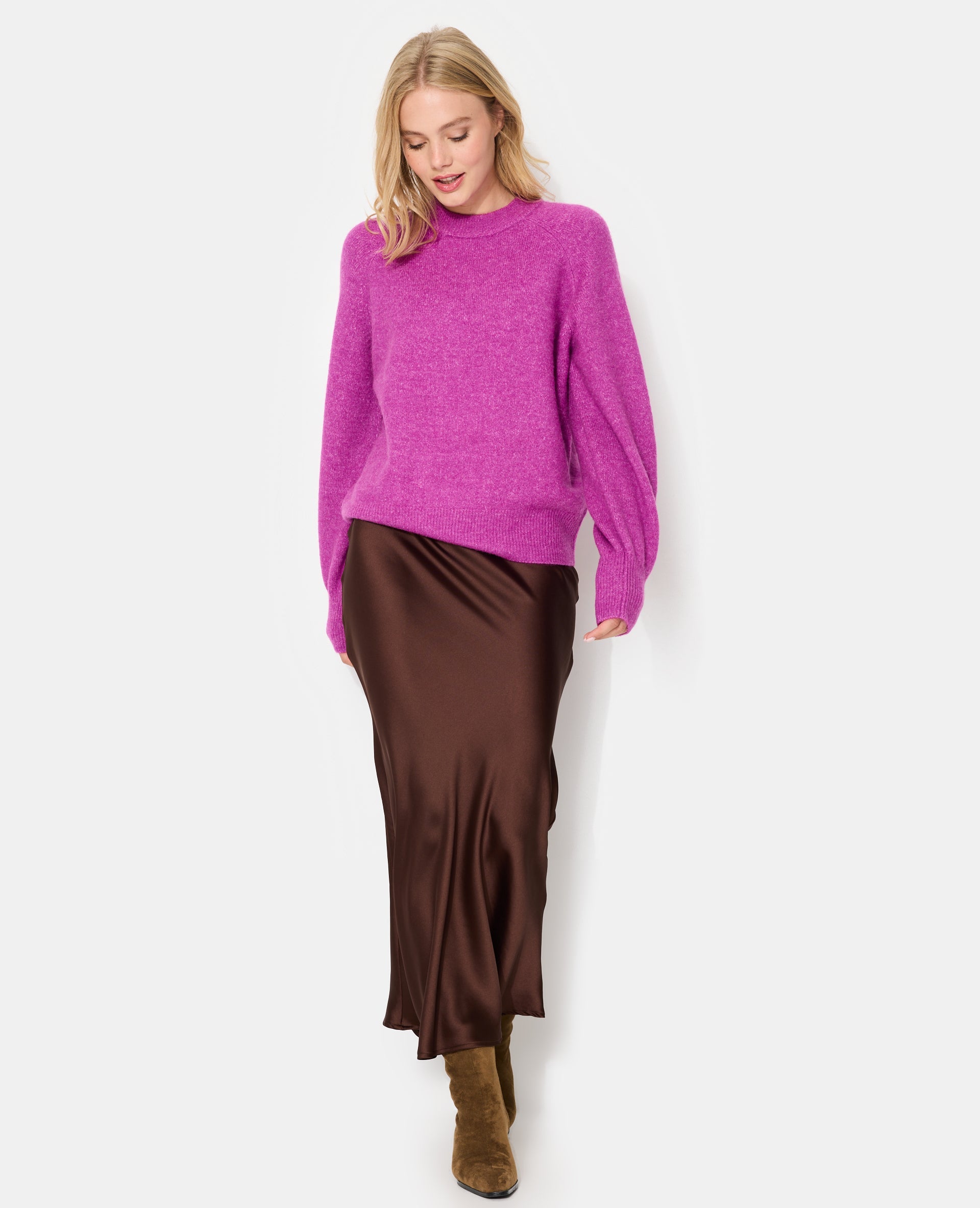 Pull oversize col rond manches raglan
