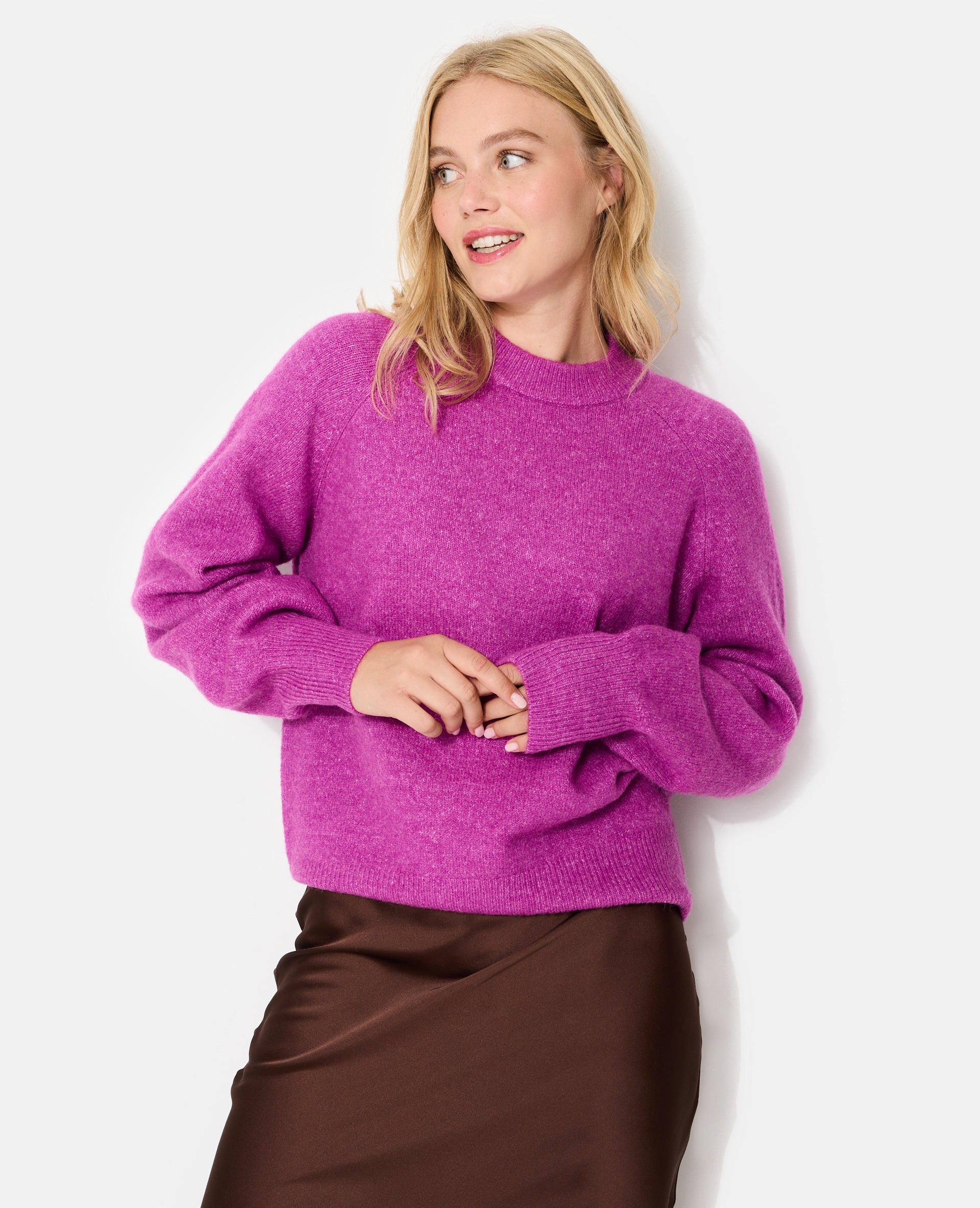 Pull oversize col rond manches raglan