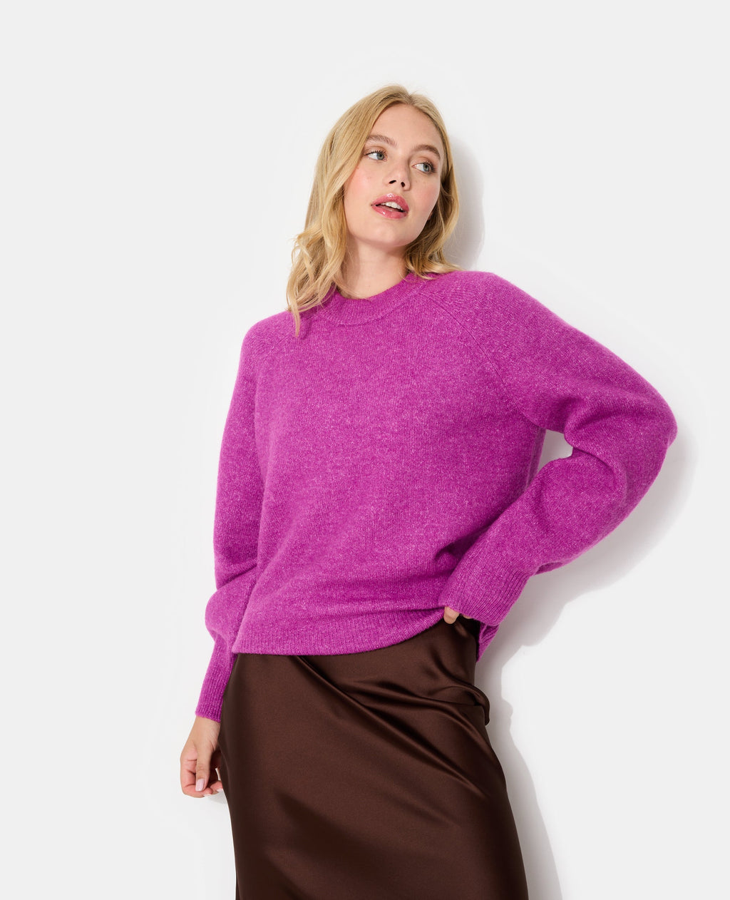 Pull oversize col rond manches raglan