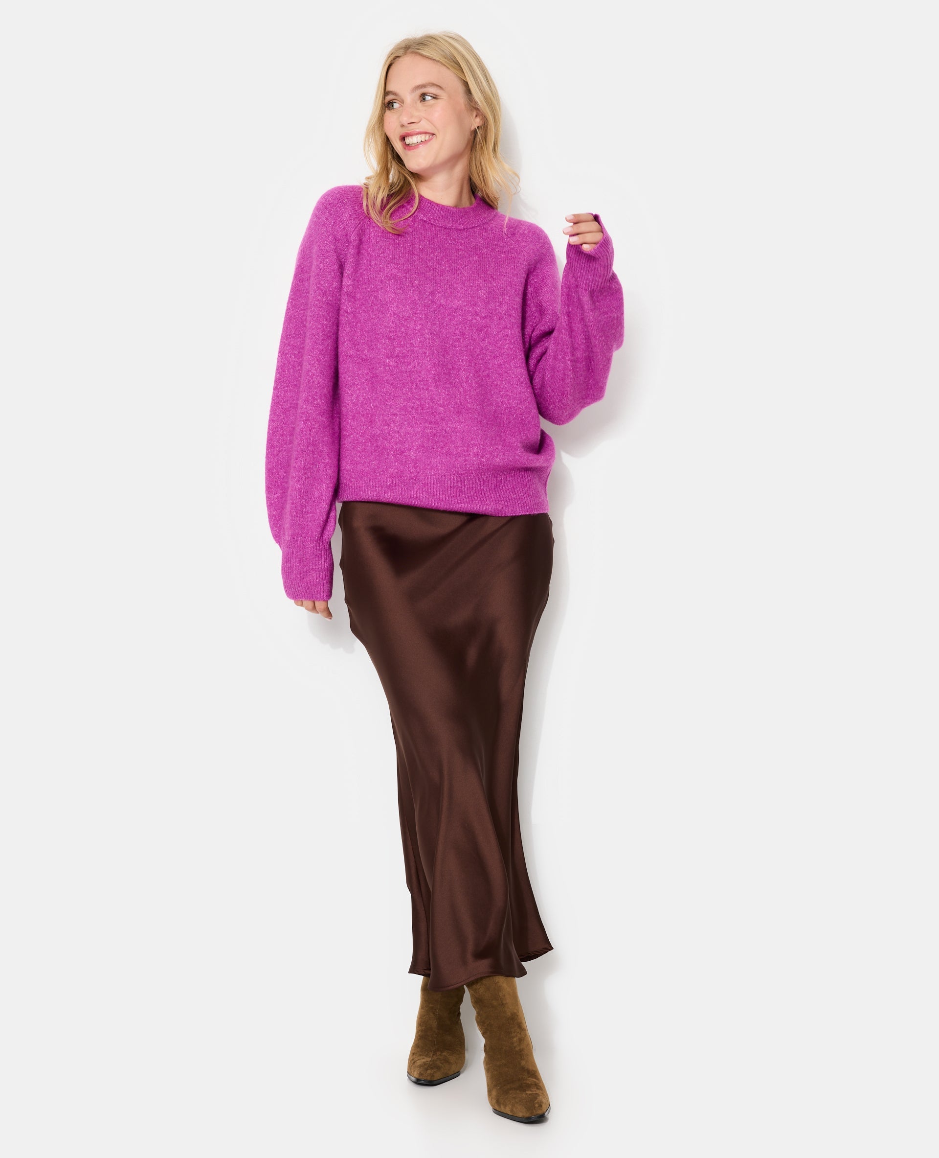 Pull oversize col rond manches raglan