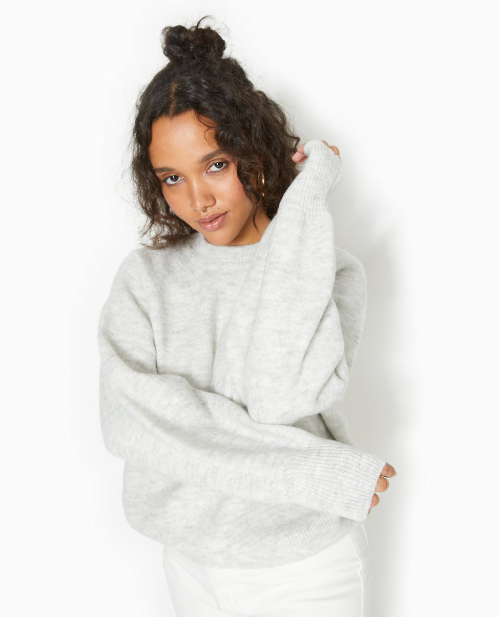 Pull oversize col rond manches raglan