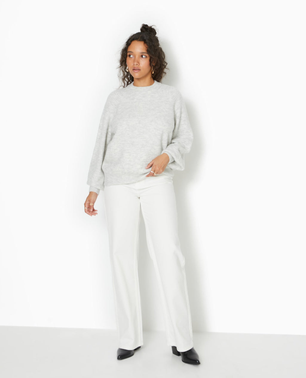 Pull oversize col rond manches raglan