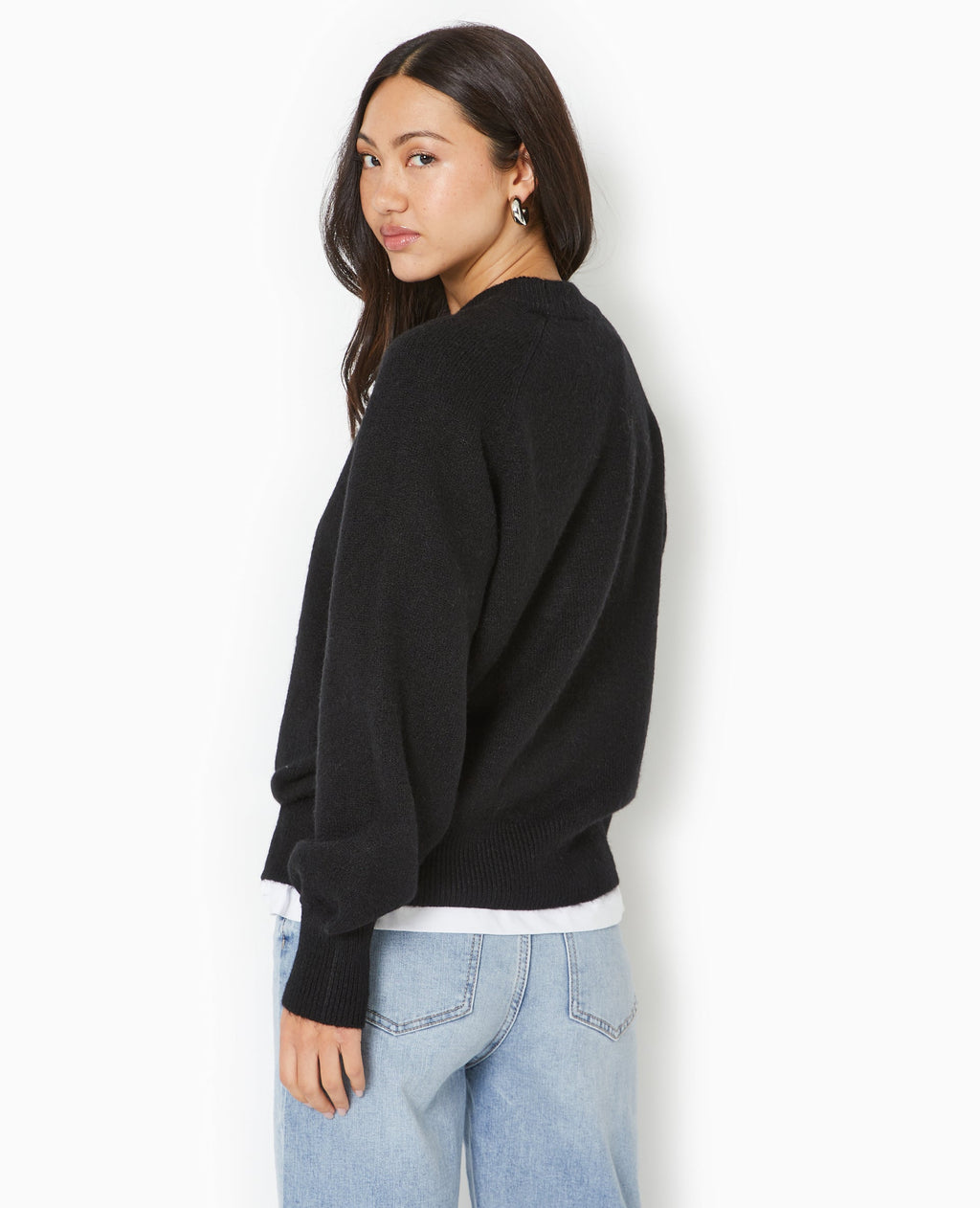 Pull oversize col rond manches raglans