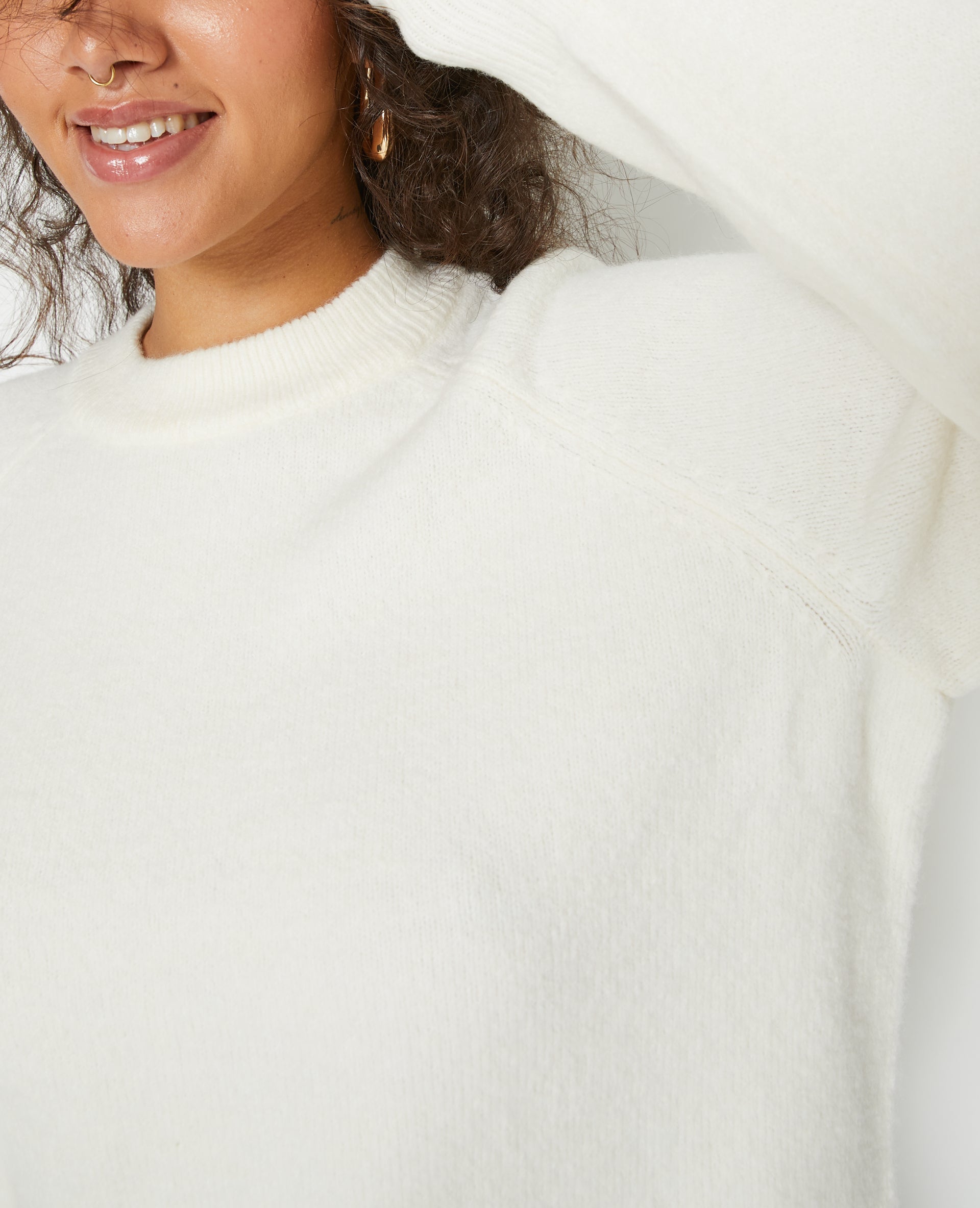 Pull oversize col rond manches raglan