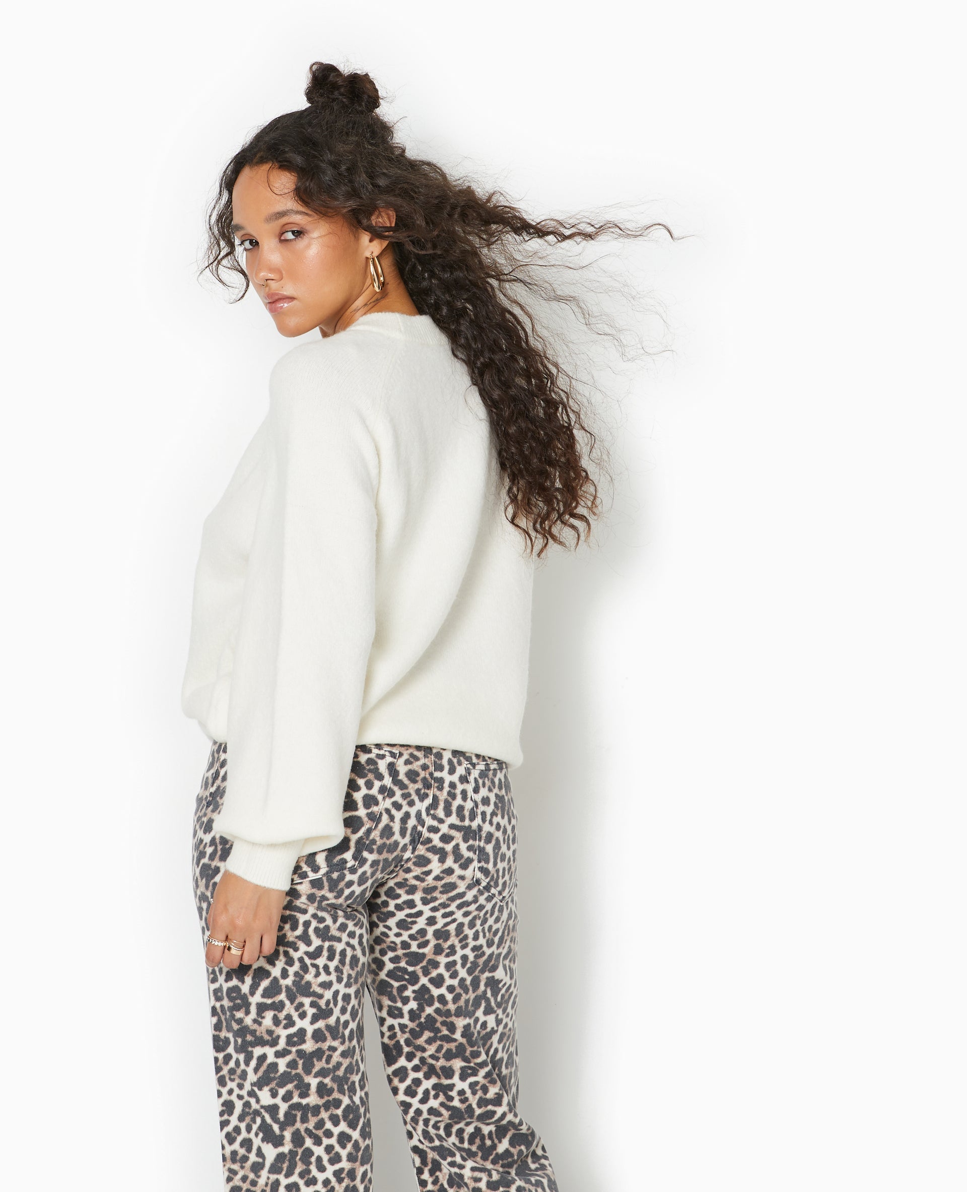 Pull oversize col rond manches raglan