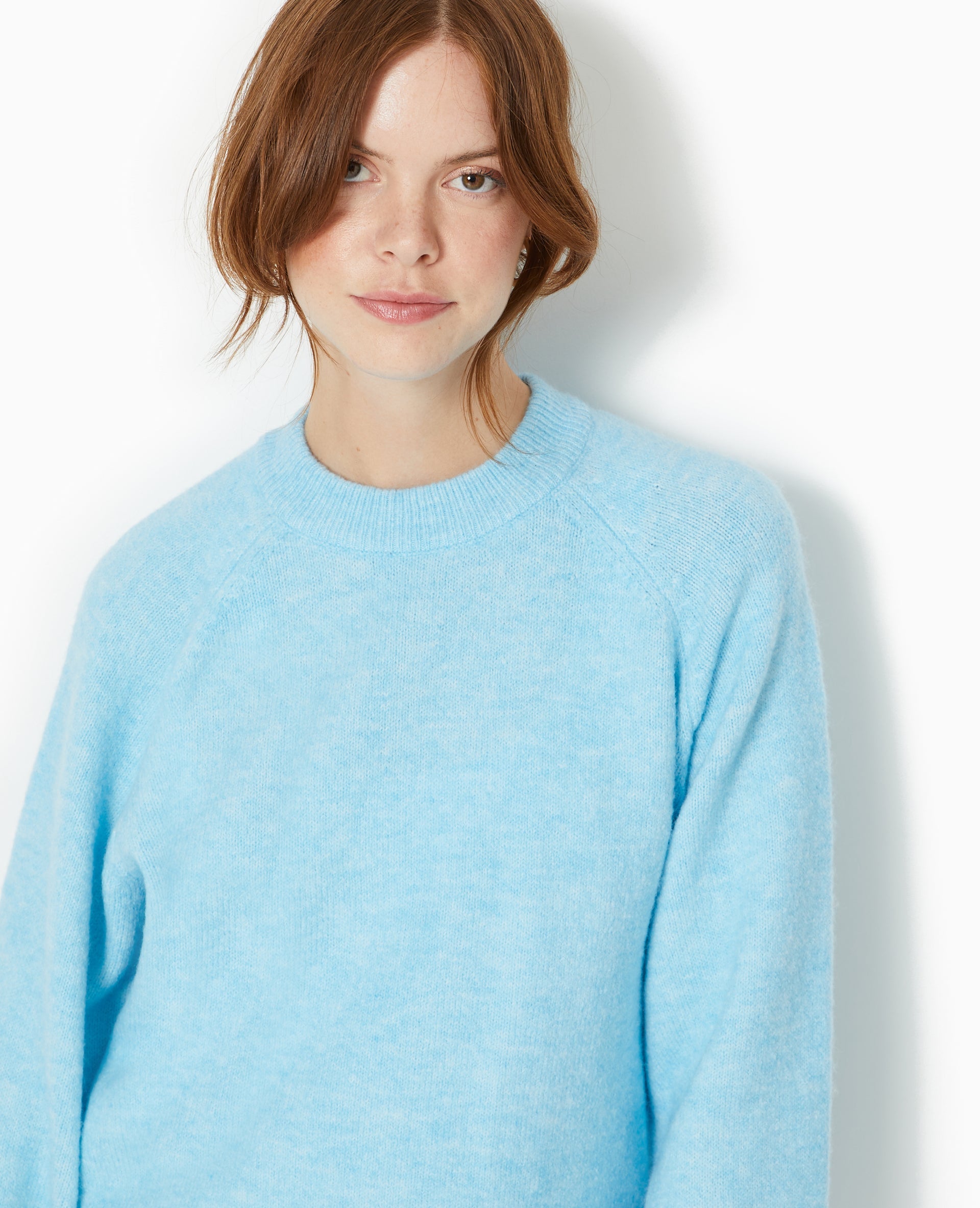Pull oversize col rond manches raglan