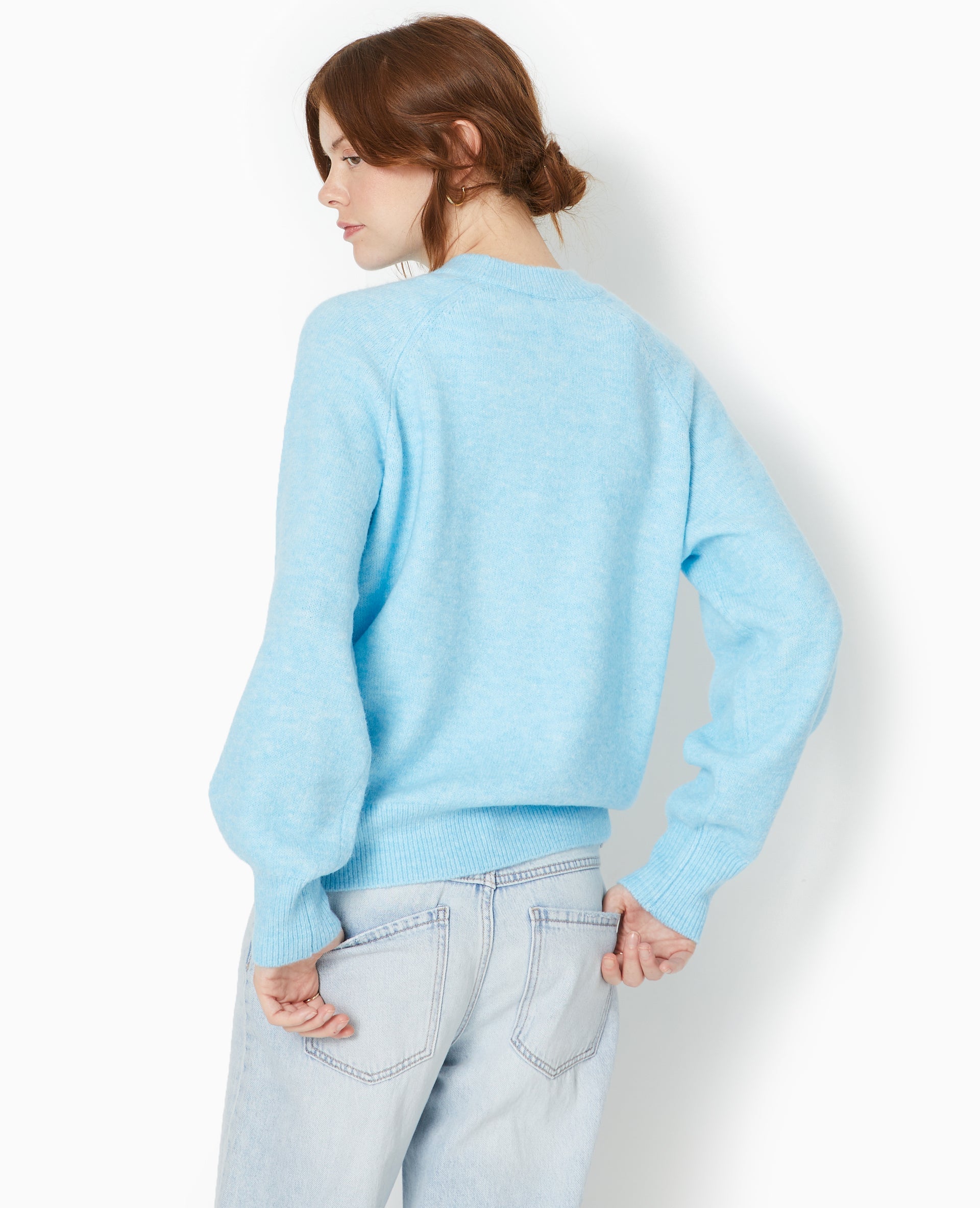 Pull oversize col rond manches raglan