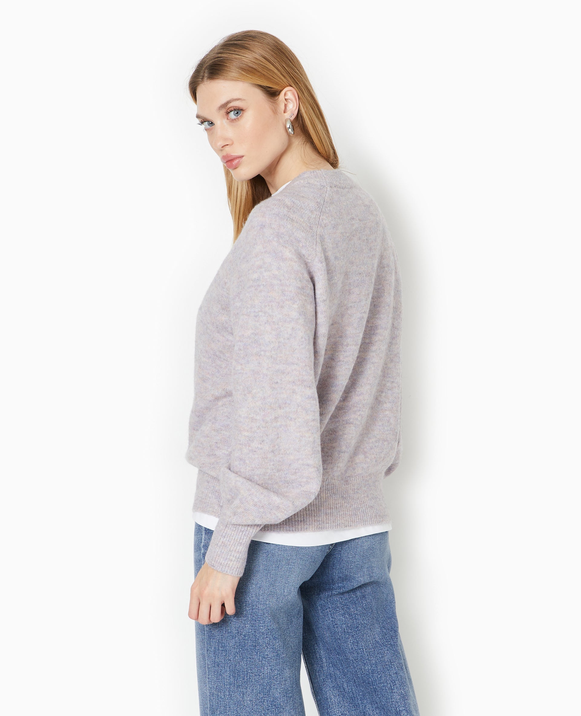 Pull oversize col rond manches raglans