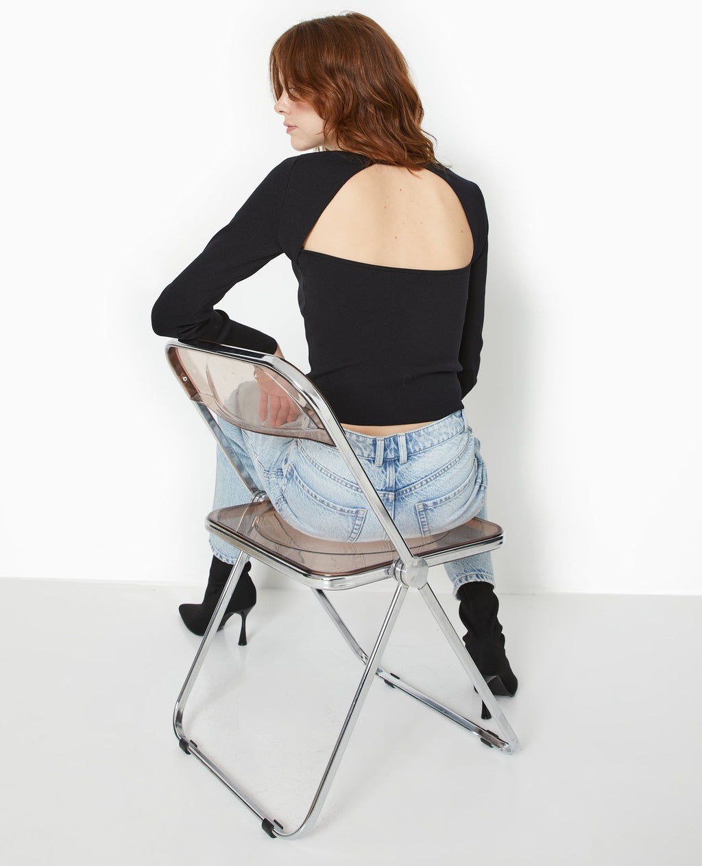 Pull fin avec dos-nu