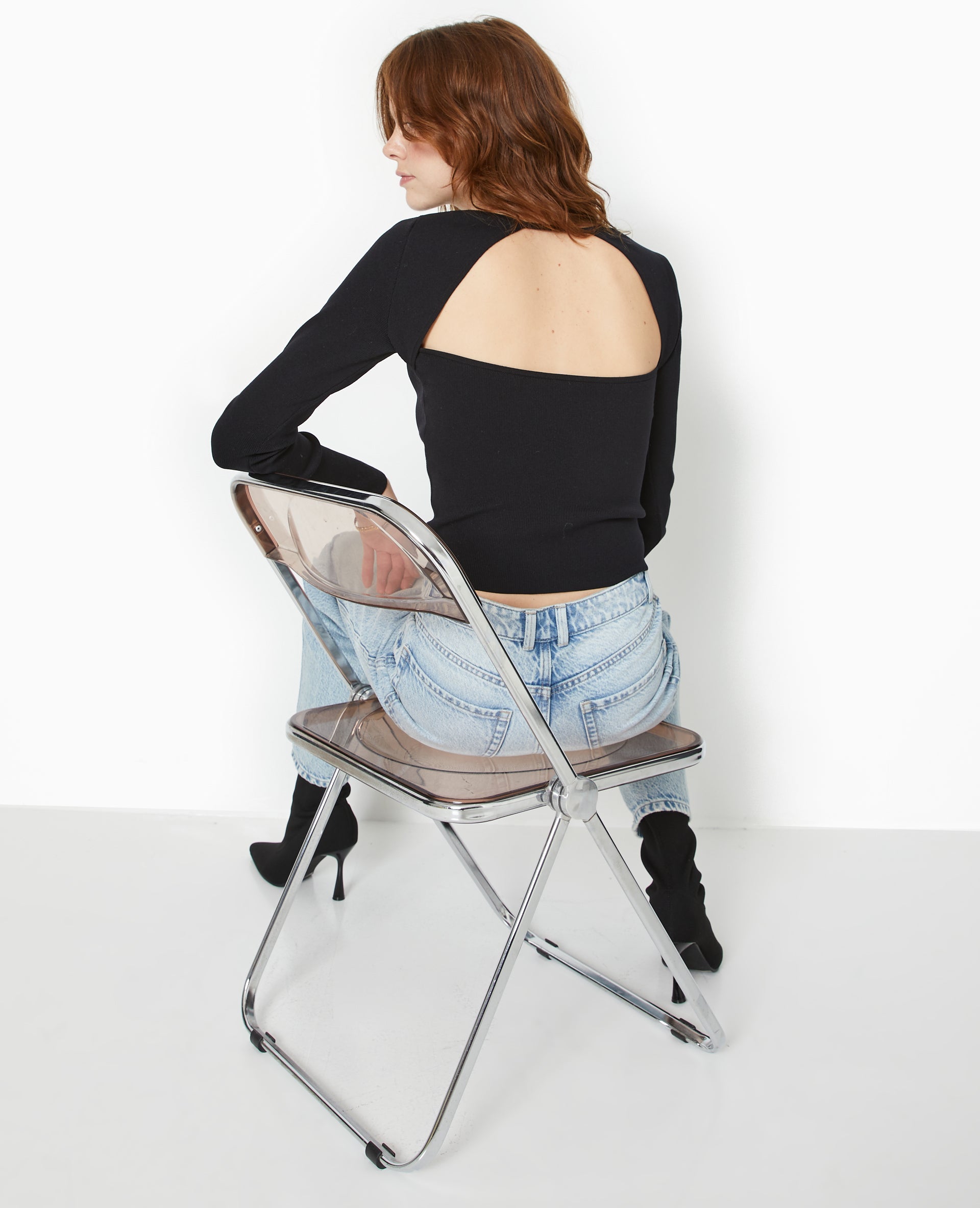 Pull fin avec dos-nu