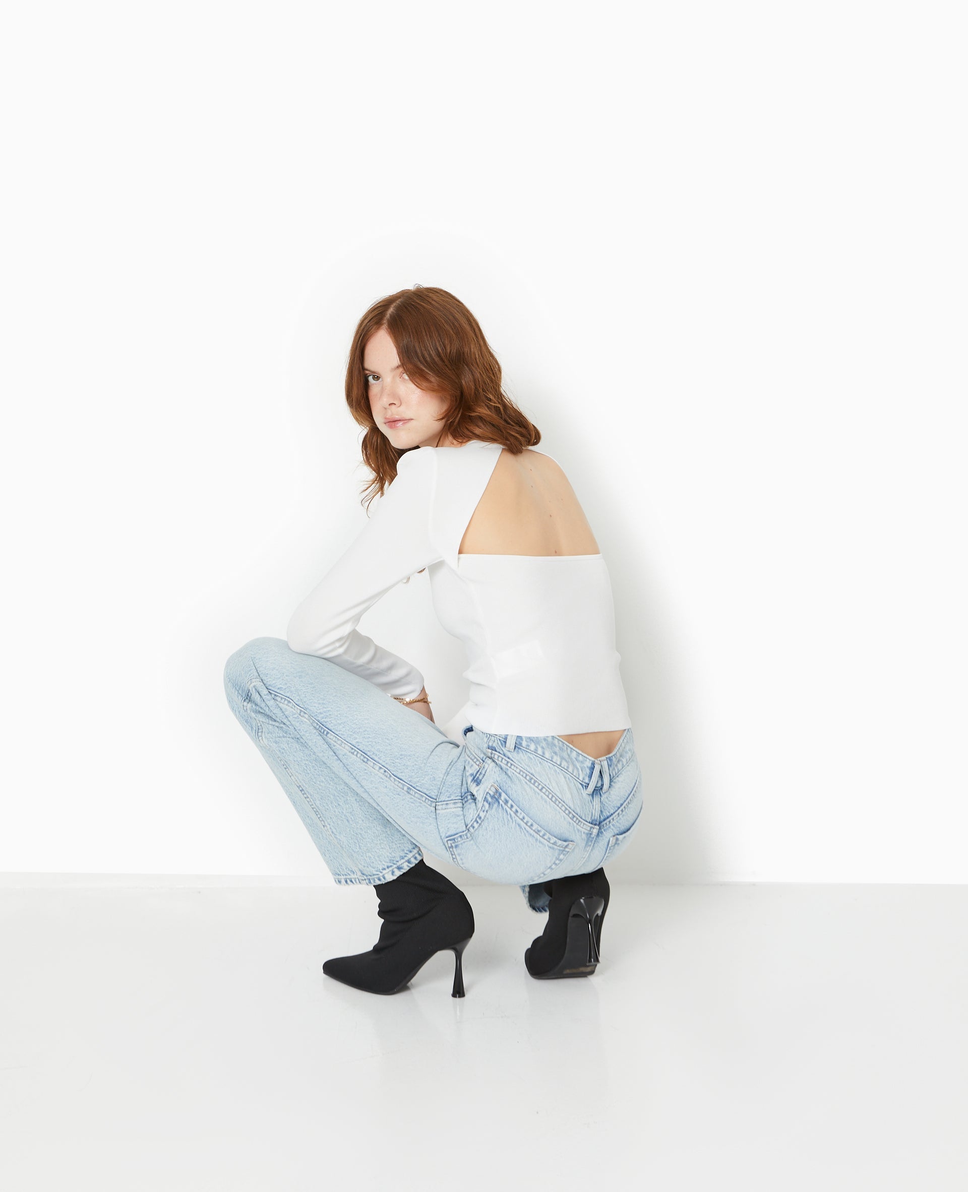 Pull fin avec dos-nu