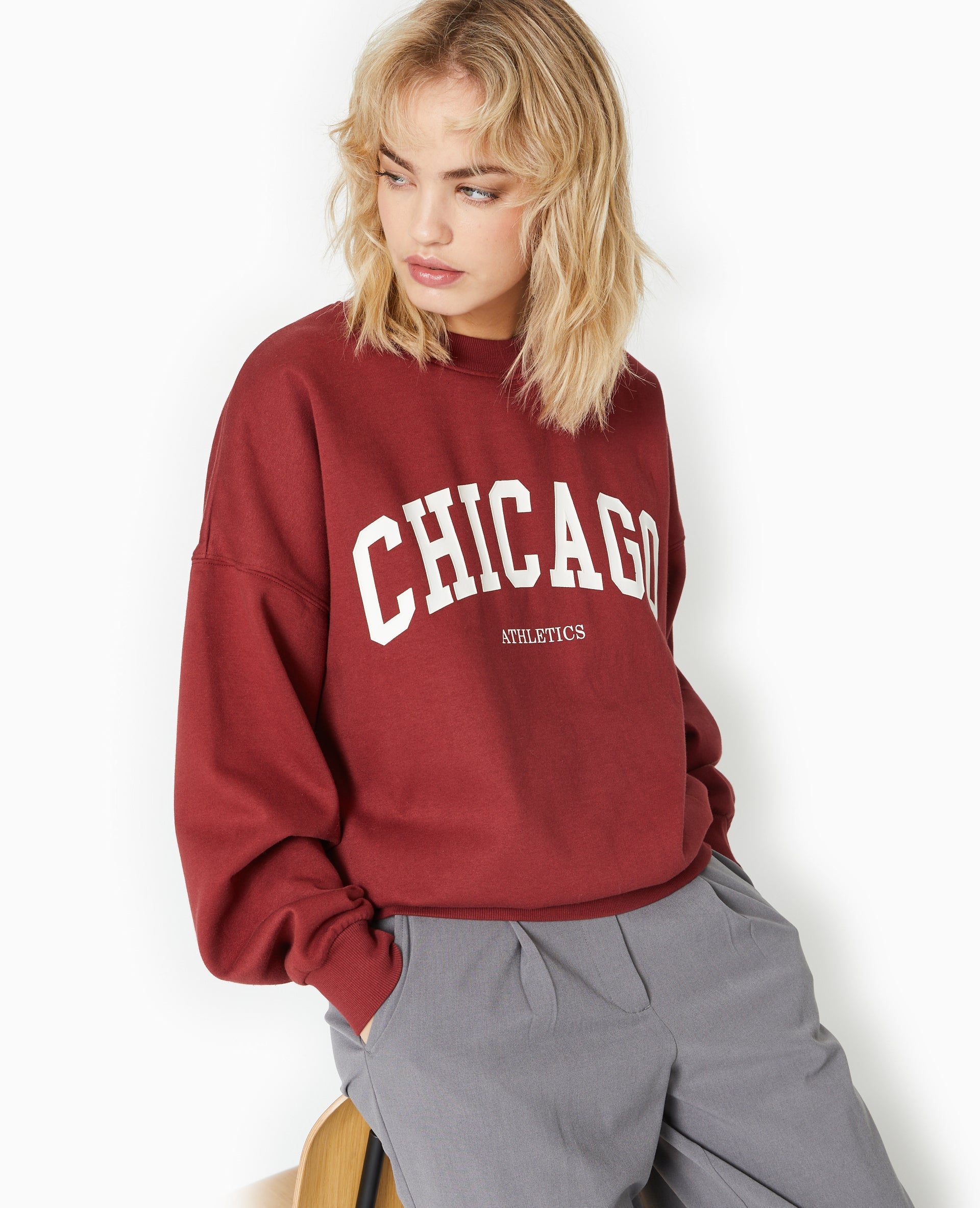 Sweat oversize avec print CHICAGO