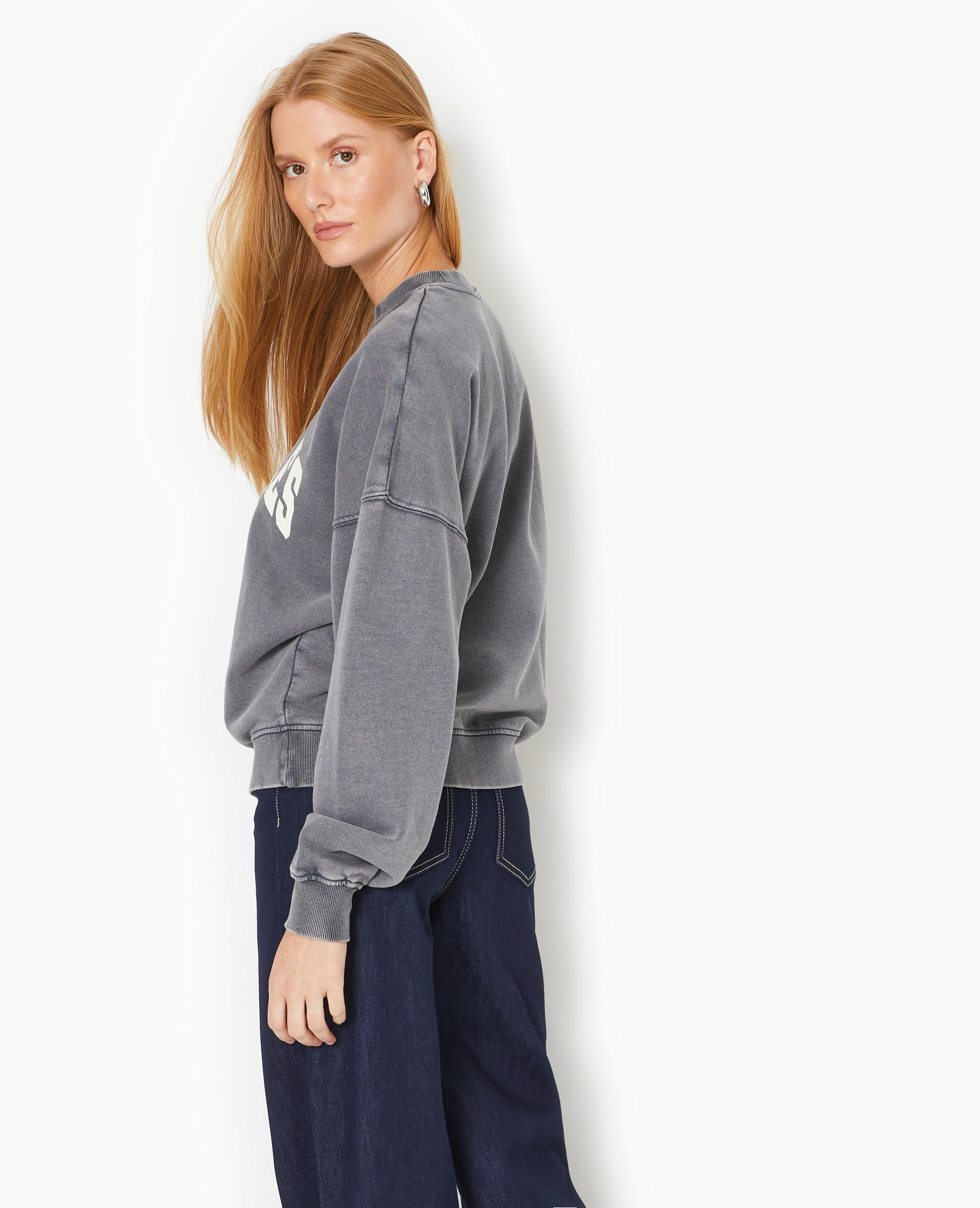 Sweat délavé acid wash avec print