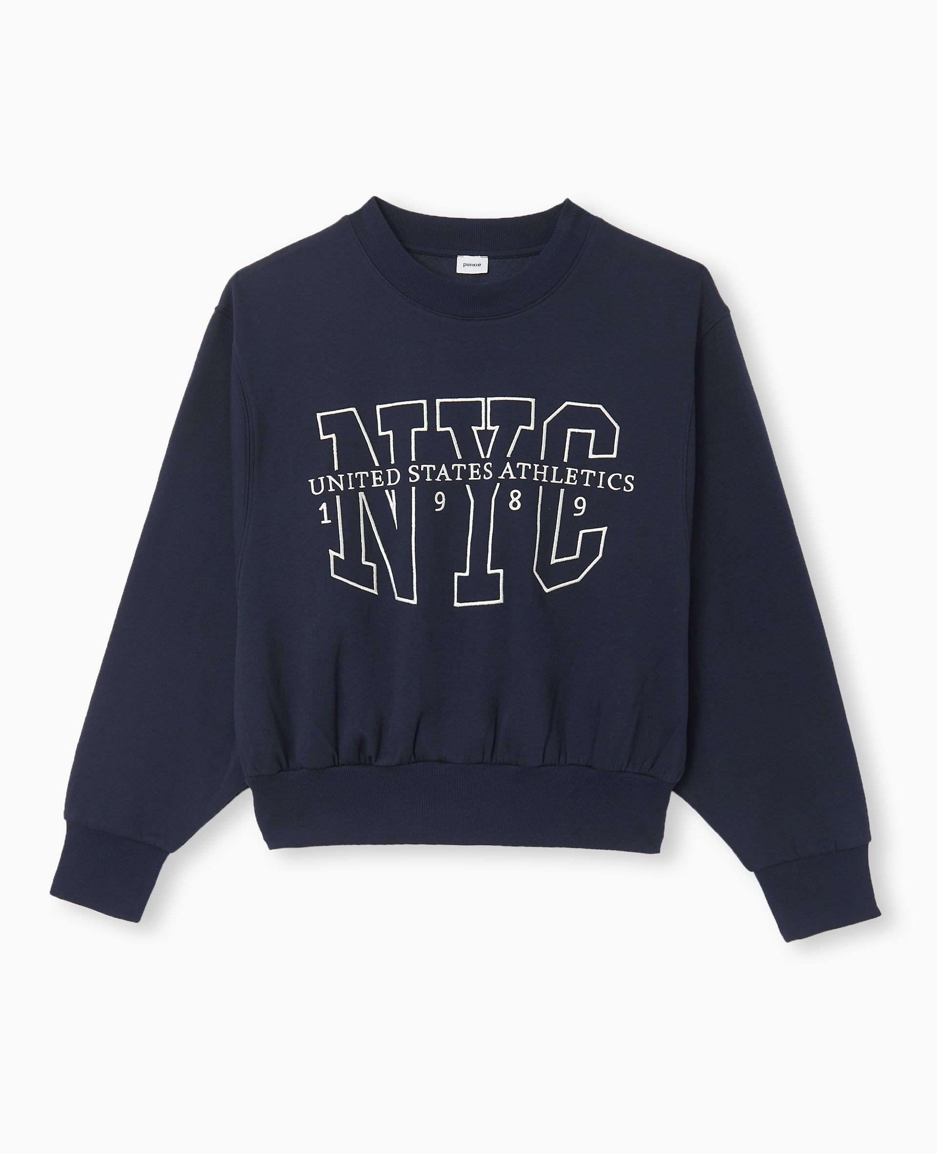 Sweat large brodé manches chauve-souris