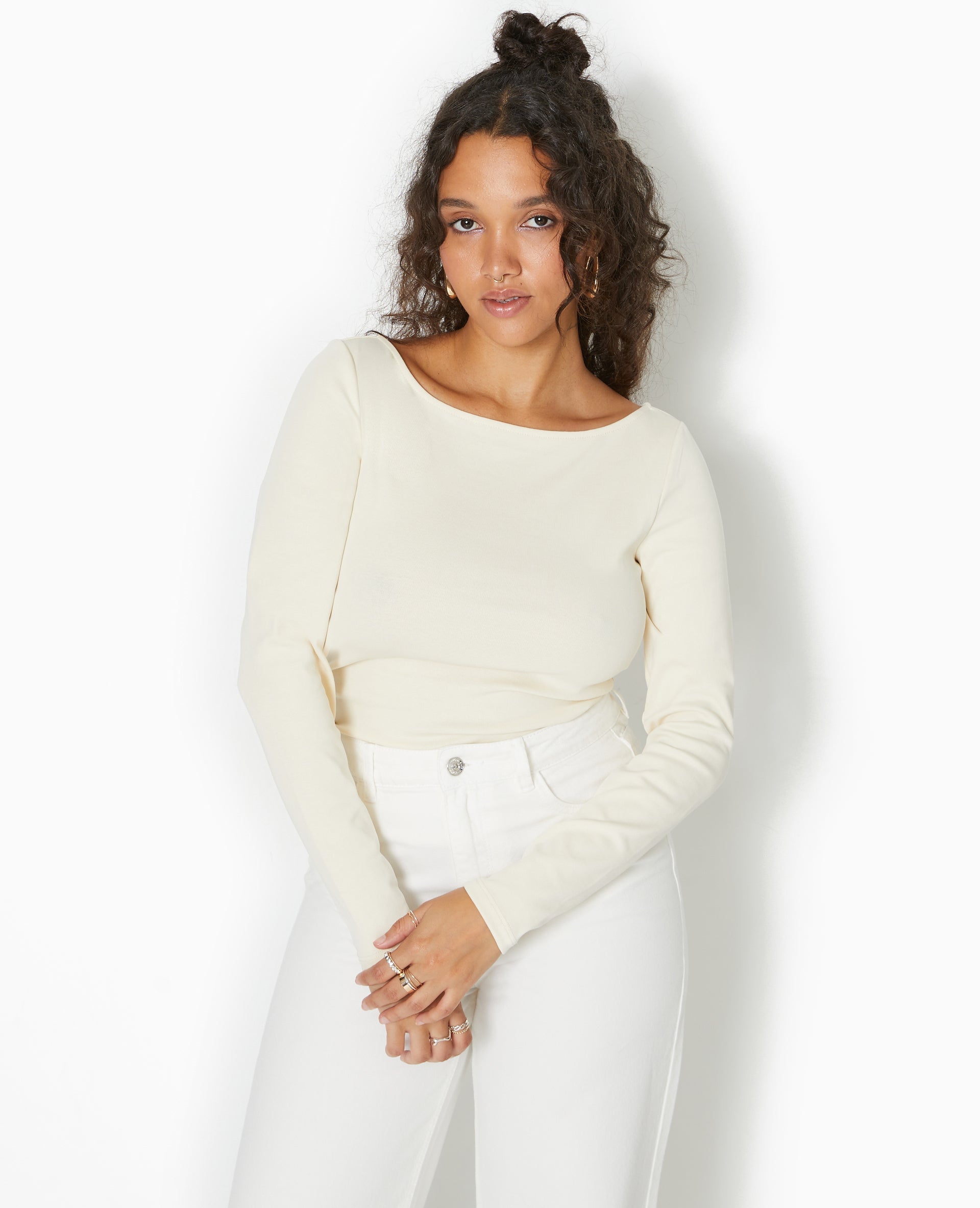 Top manches longues encolure bateau