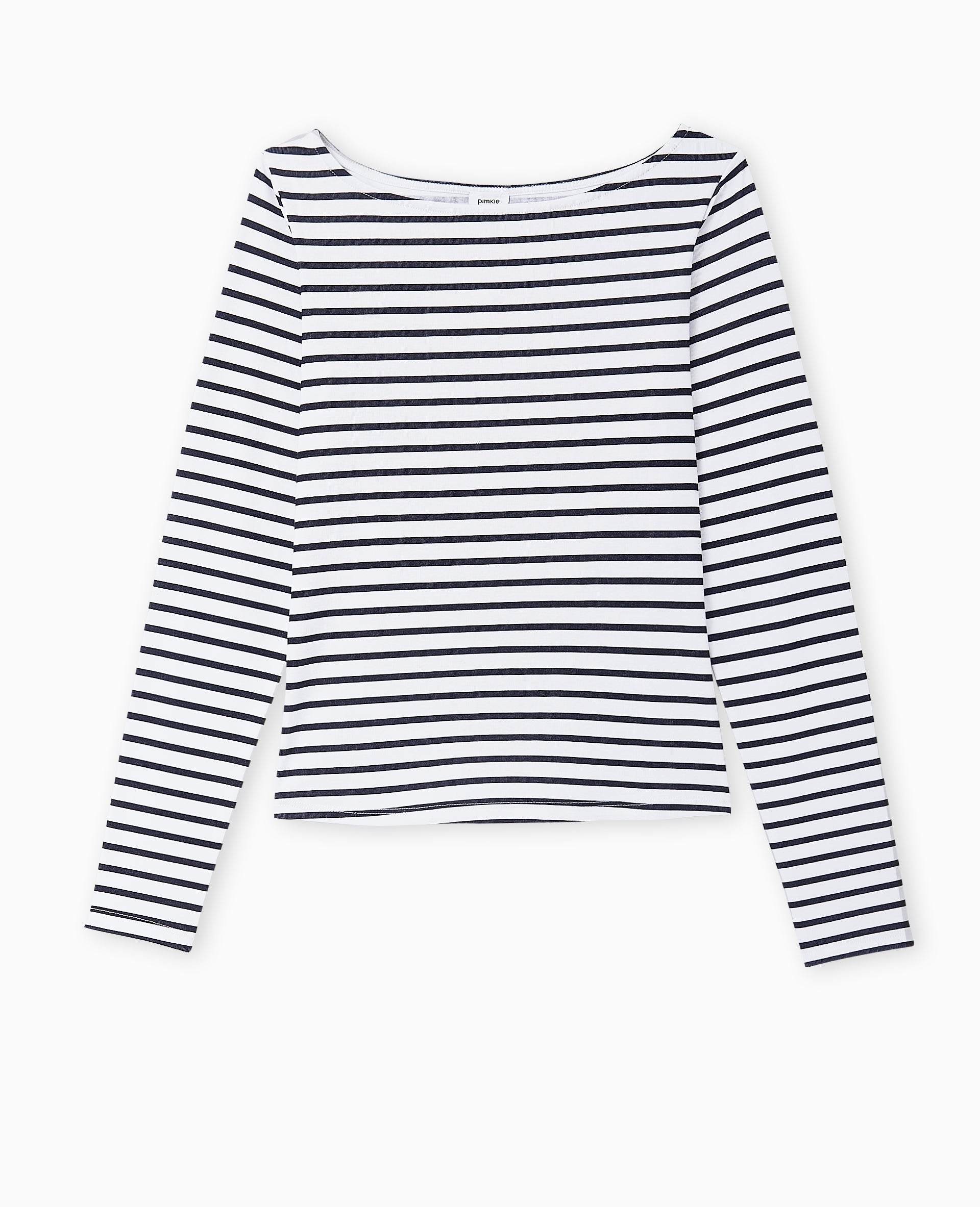 Top manches longues encolure bateau motif rayures