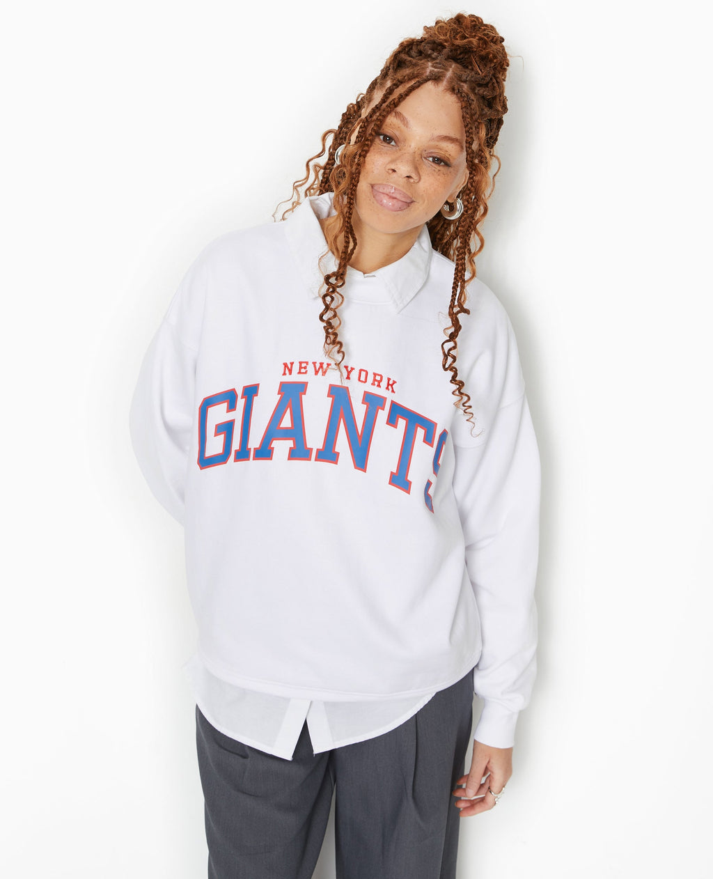 Sweat oversize avec print et broderie GIANTS