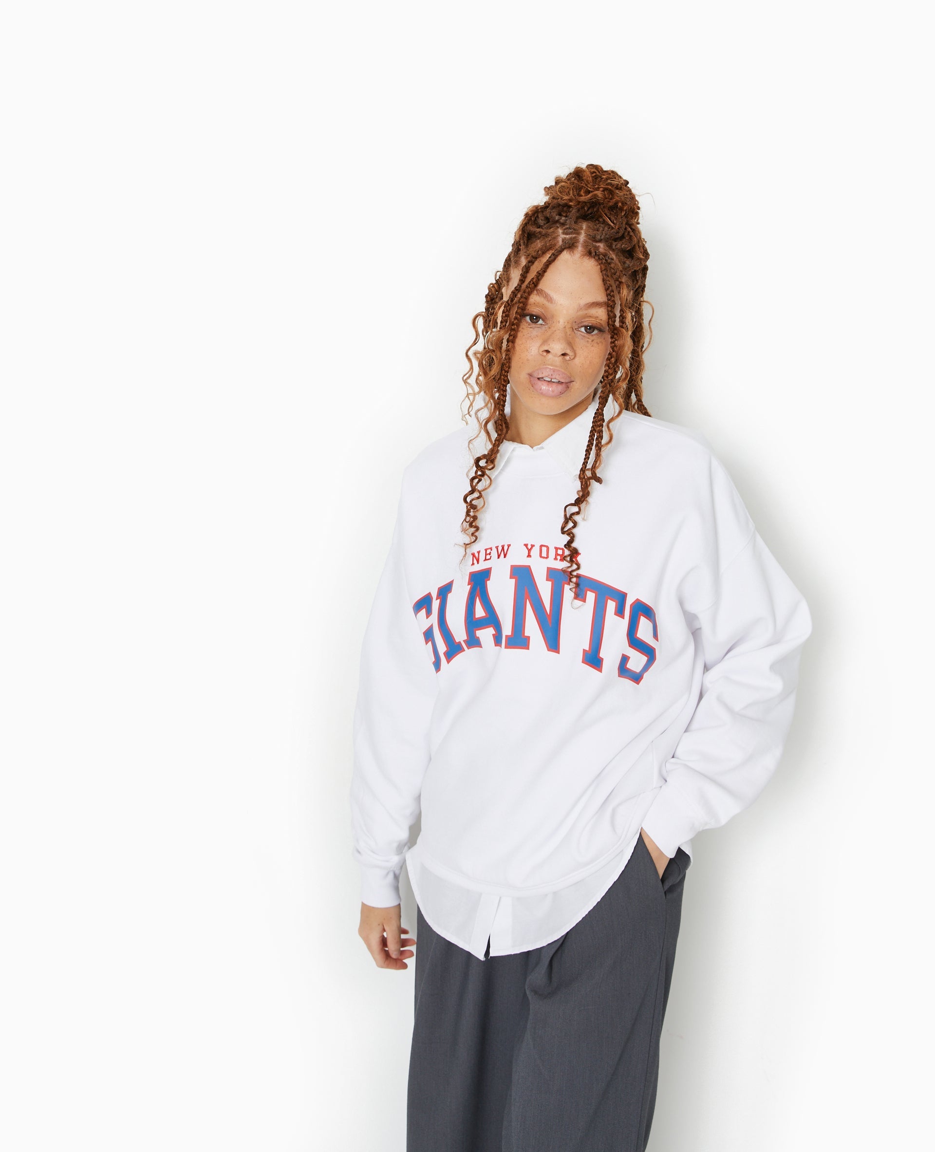 Sweat oversize avec print et broderie GIANTS