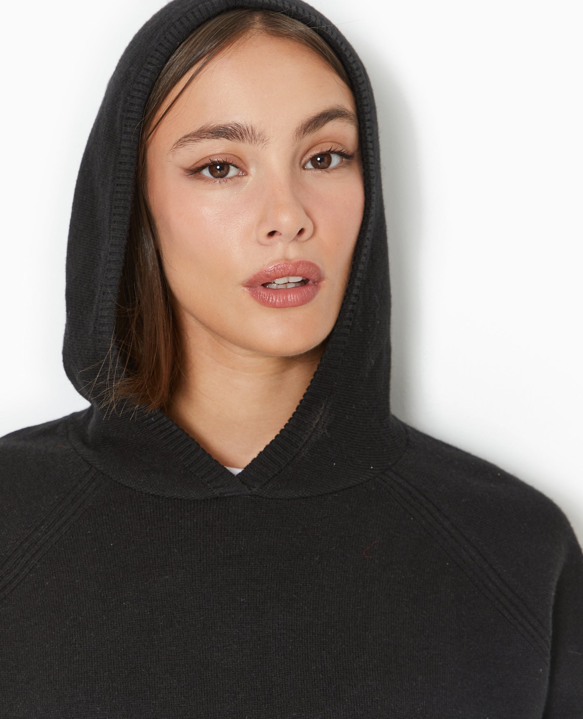 Pull en maille avec capuche