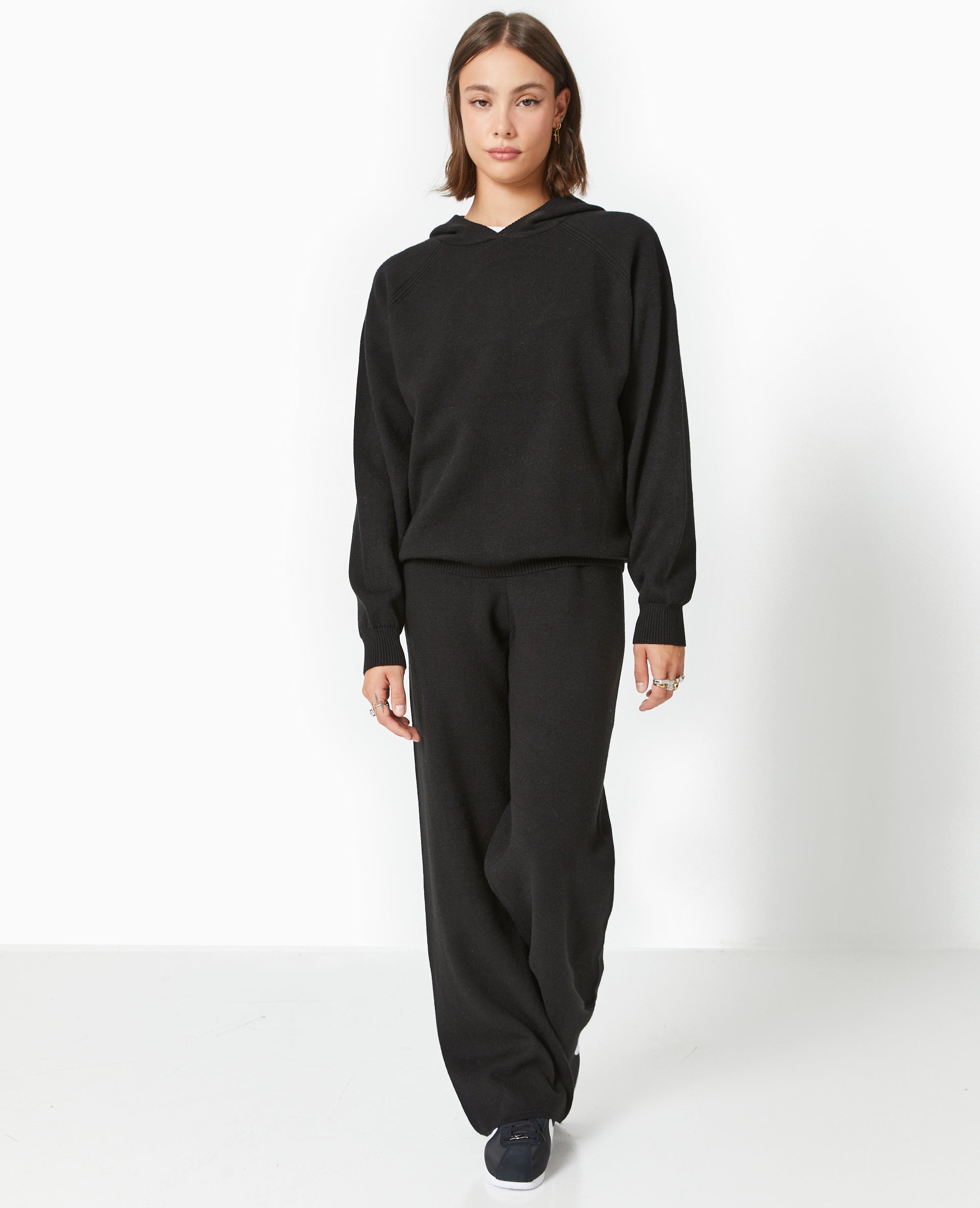 Pull en maille avec capuche