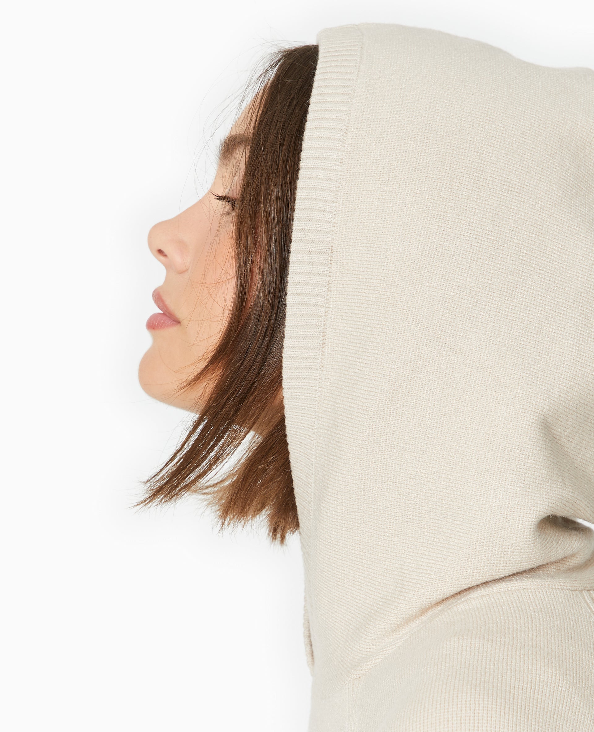 Pull en maille avec capuche
